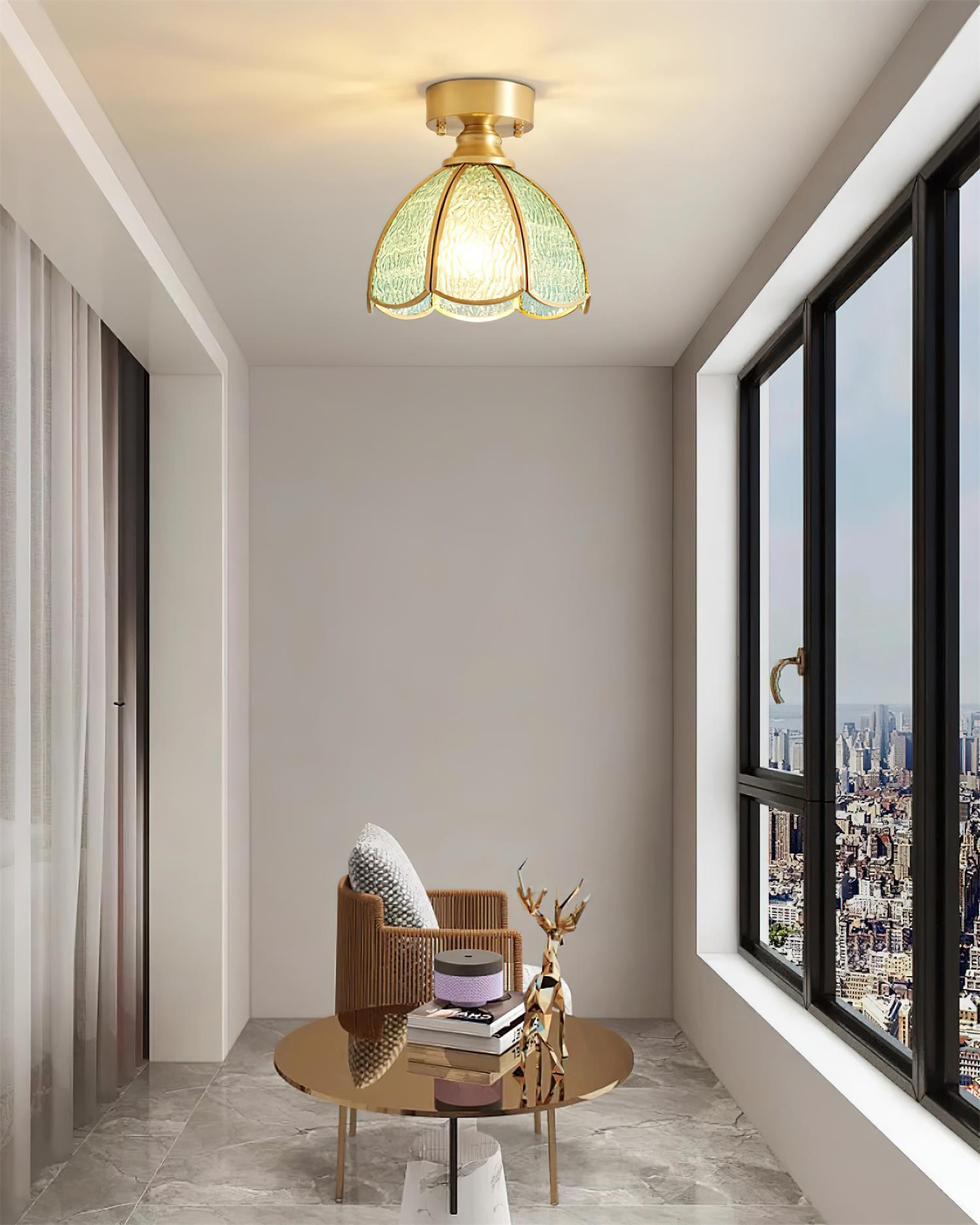 Civelle Tiffany Style Stained Glass Ceiling Light