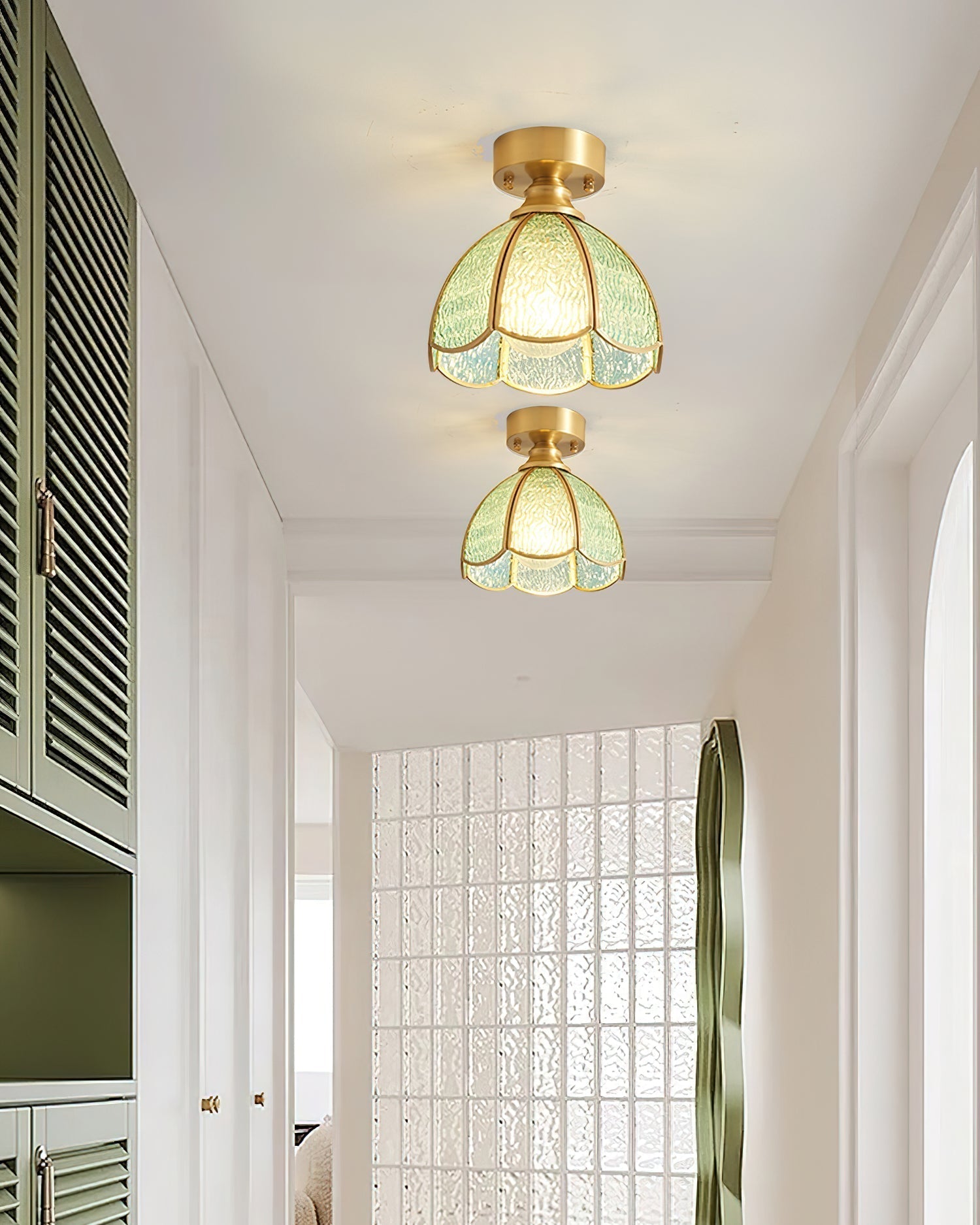 Nexo Tiffany Style Stained Glass Ceiling Light-Neutral Decor