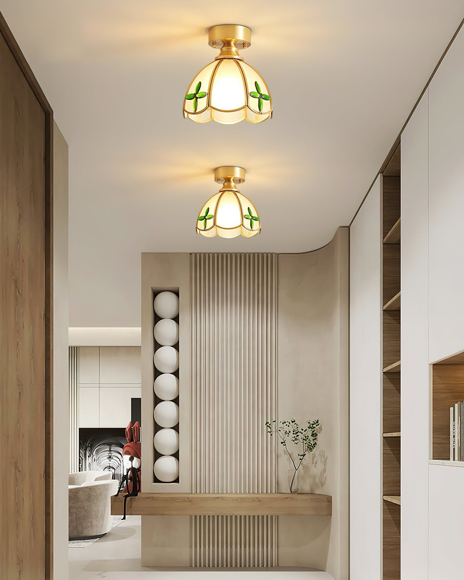 Civelle Tiffany Style Stained Glass Ceiling Light