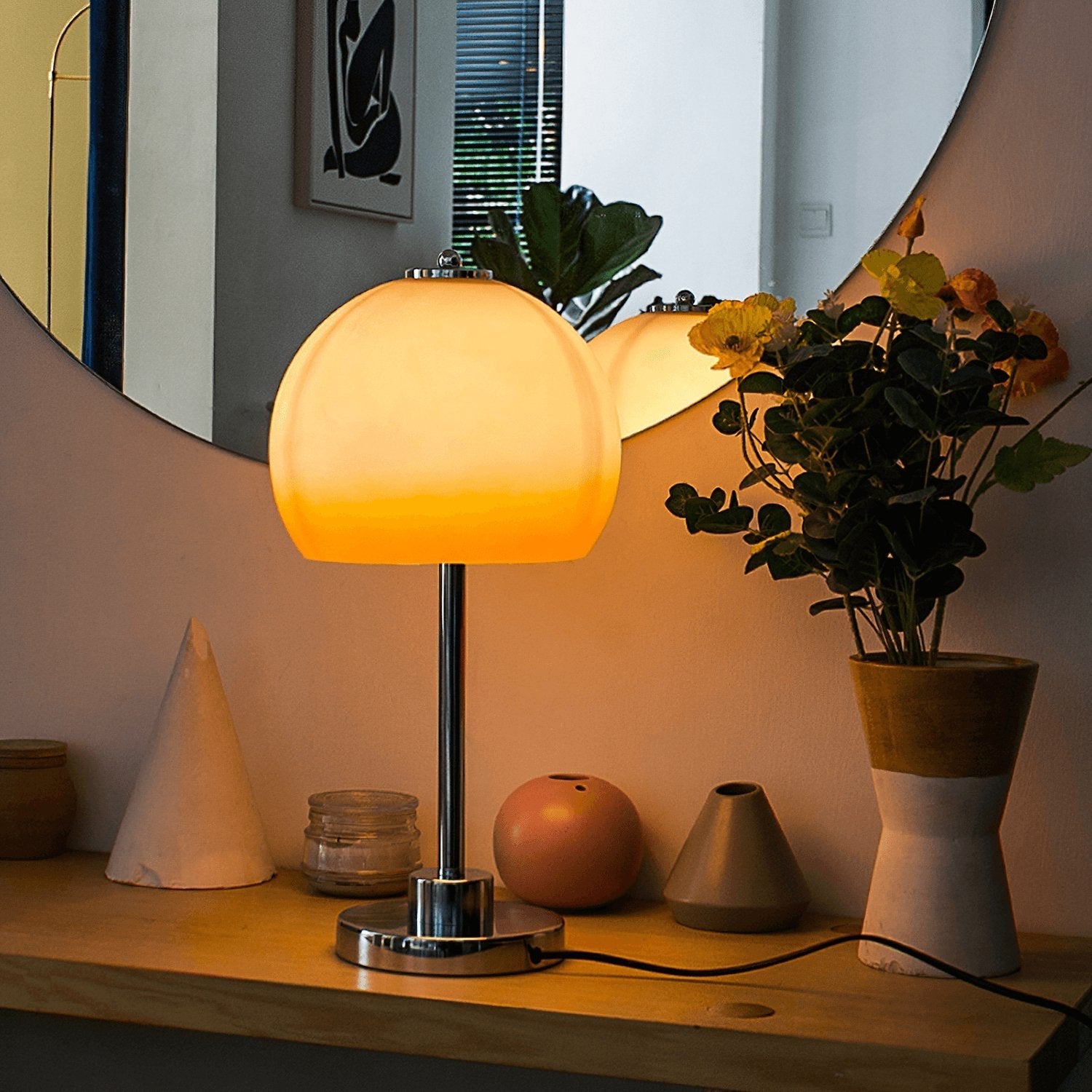 Orba Retro Mushroom Table Lamp-Neutral Decor