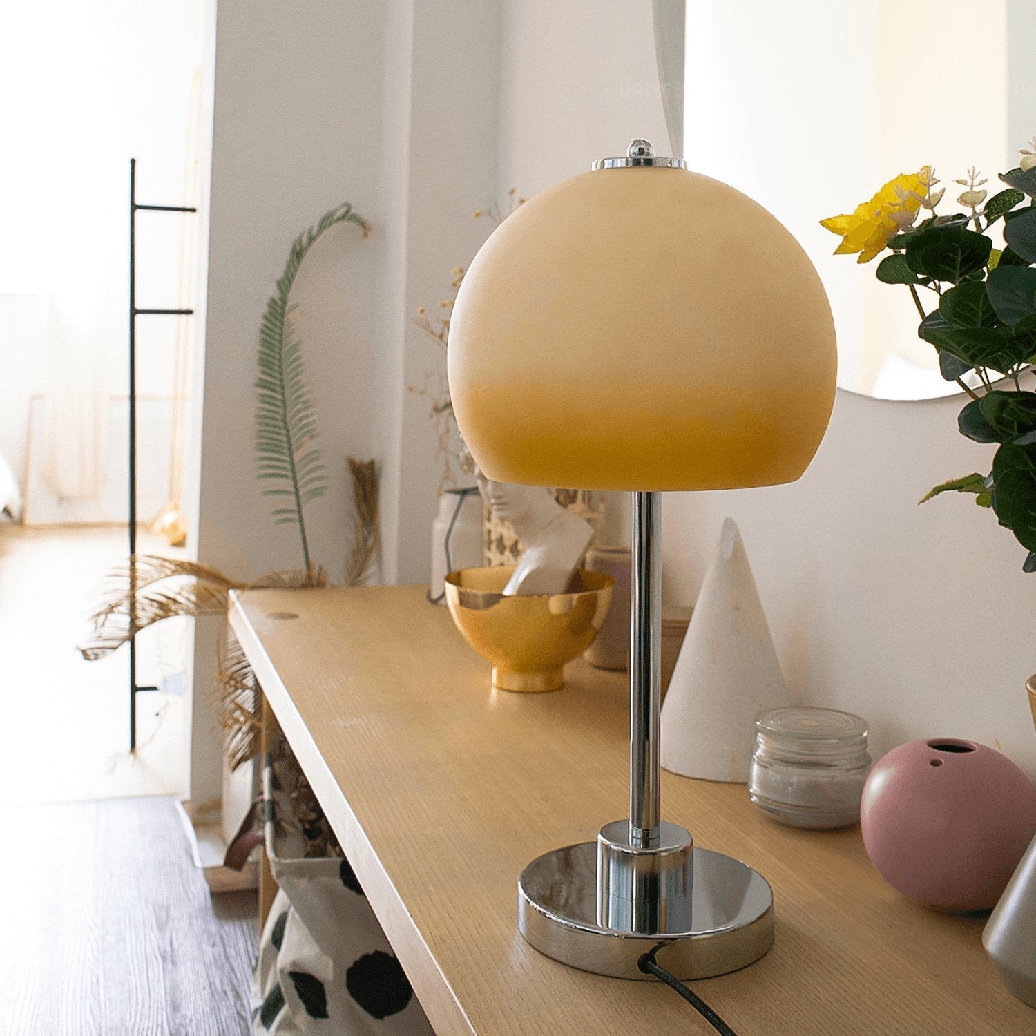 Orba Retro Mushroom Table Lamp-Neutral Decor