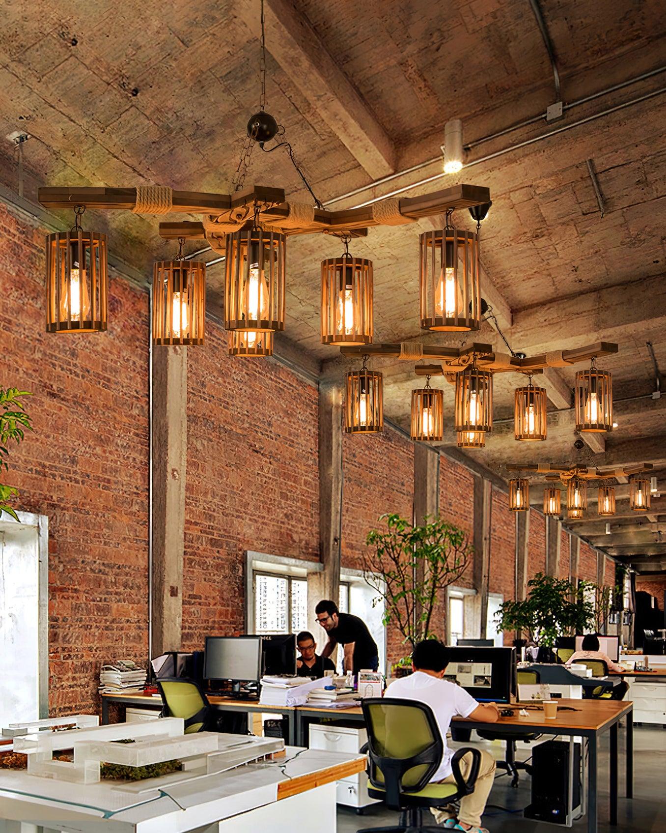 Lustra Chandelier Retro Solid Wood Industrial-Neutral Decor