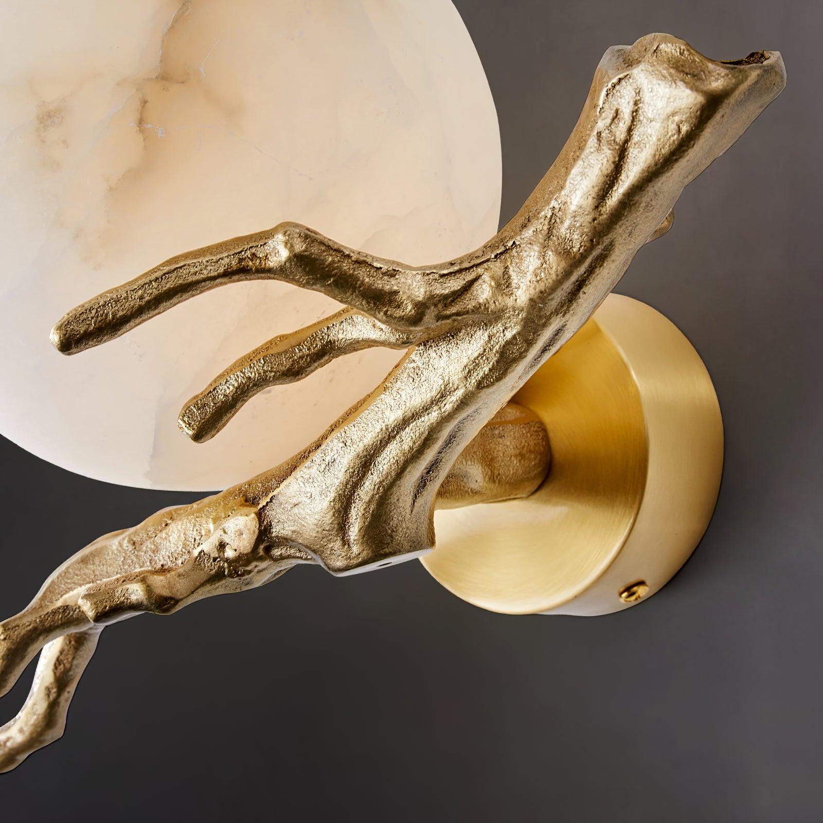 Erixa Retro Twigs Brass Marble Wall Lamp-Neutral Decor