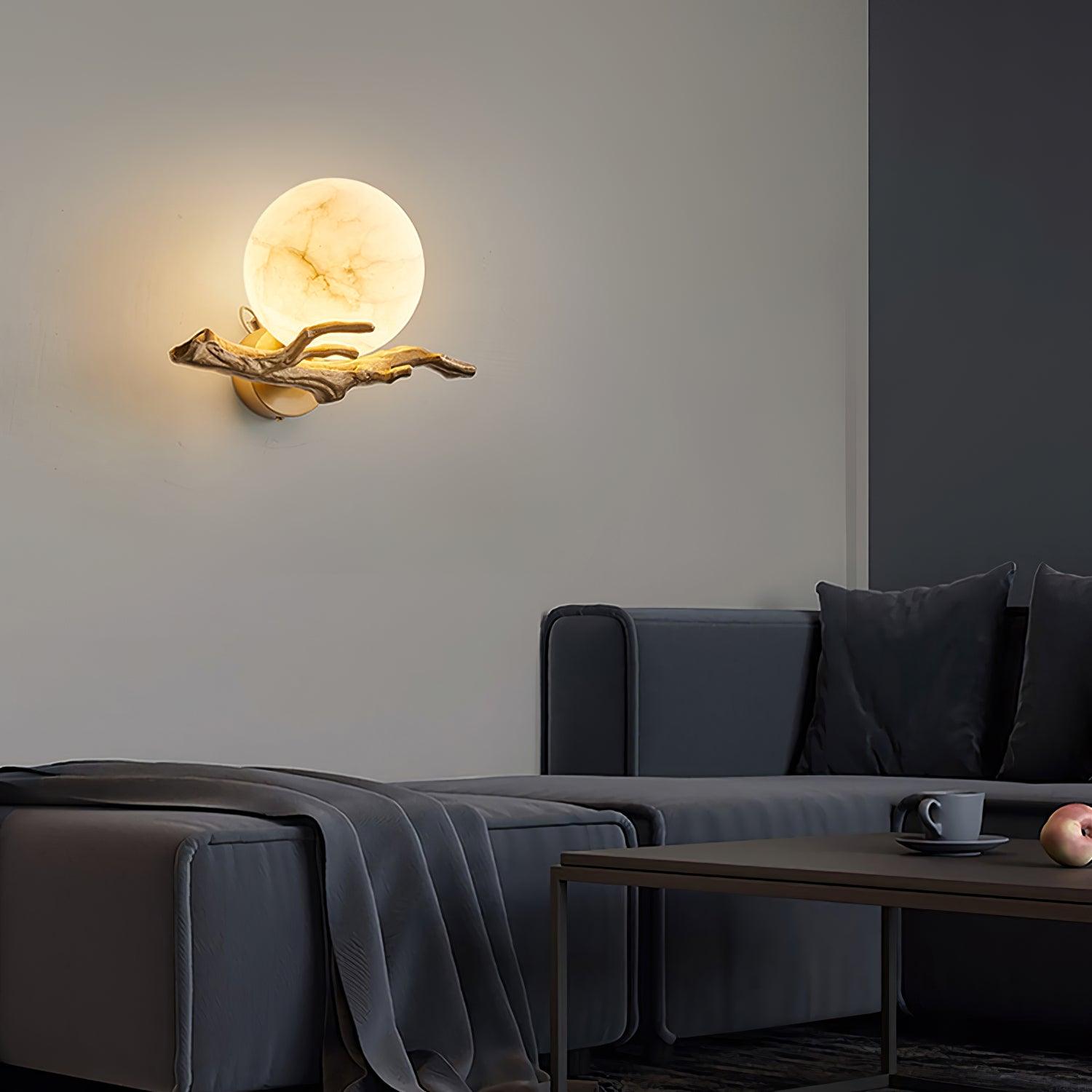 Erixa Retro Twigs Brass Marble Wall Lamp-Neutral Decor