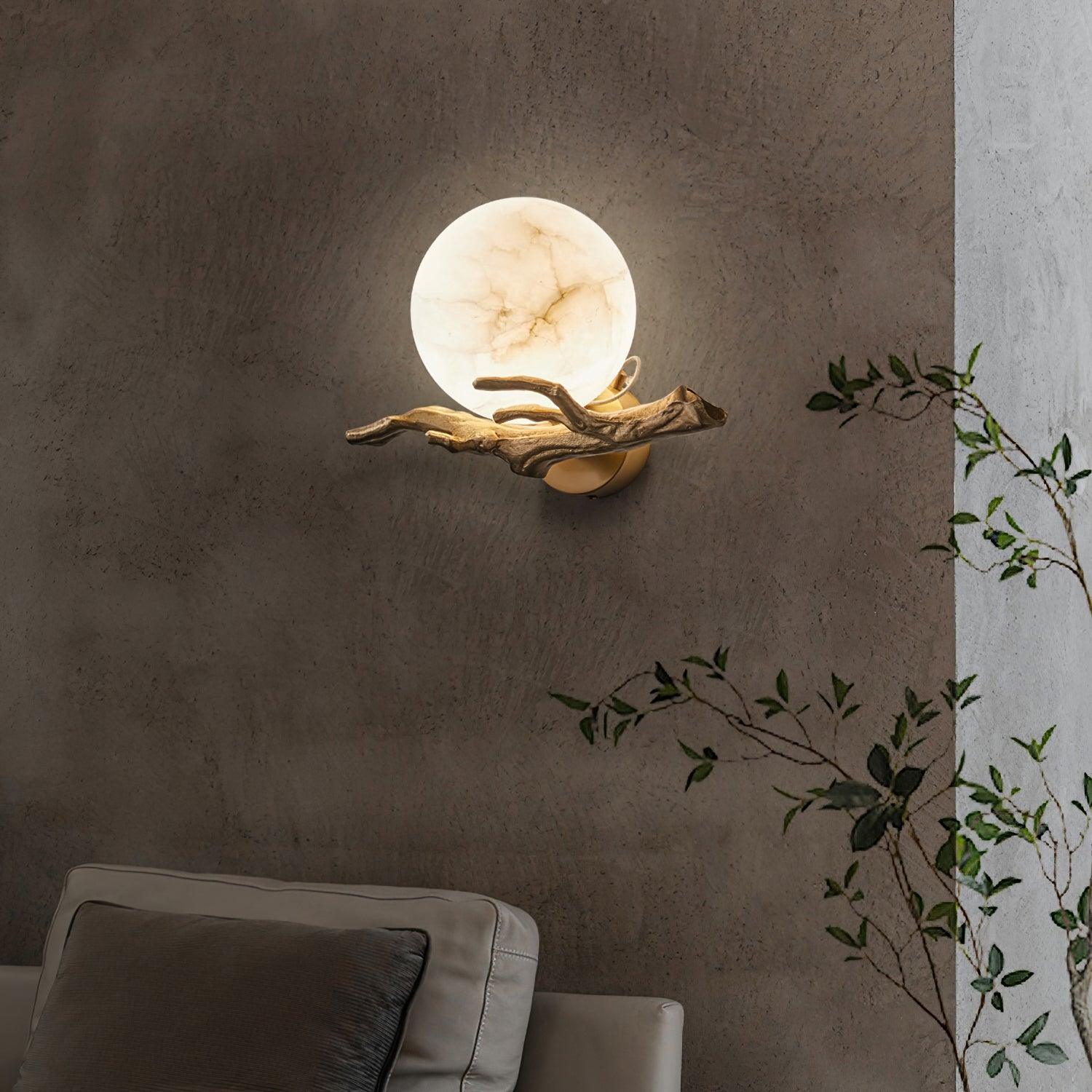 Erixa Retro Twigs Brass Marble Wall Lamp-Neutral Decor