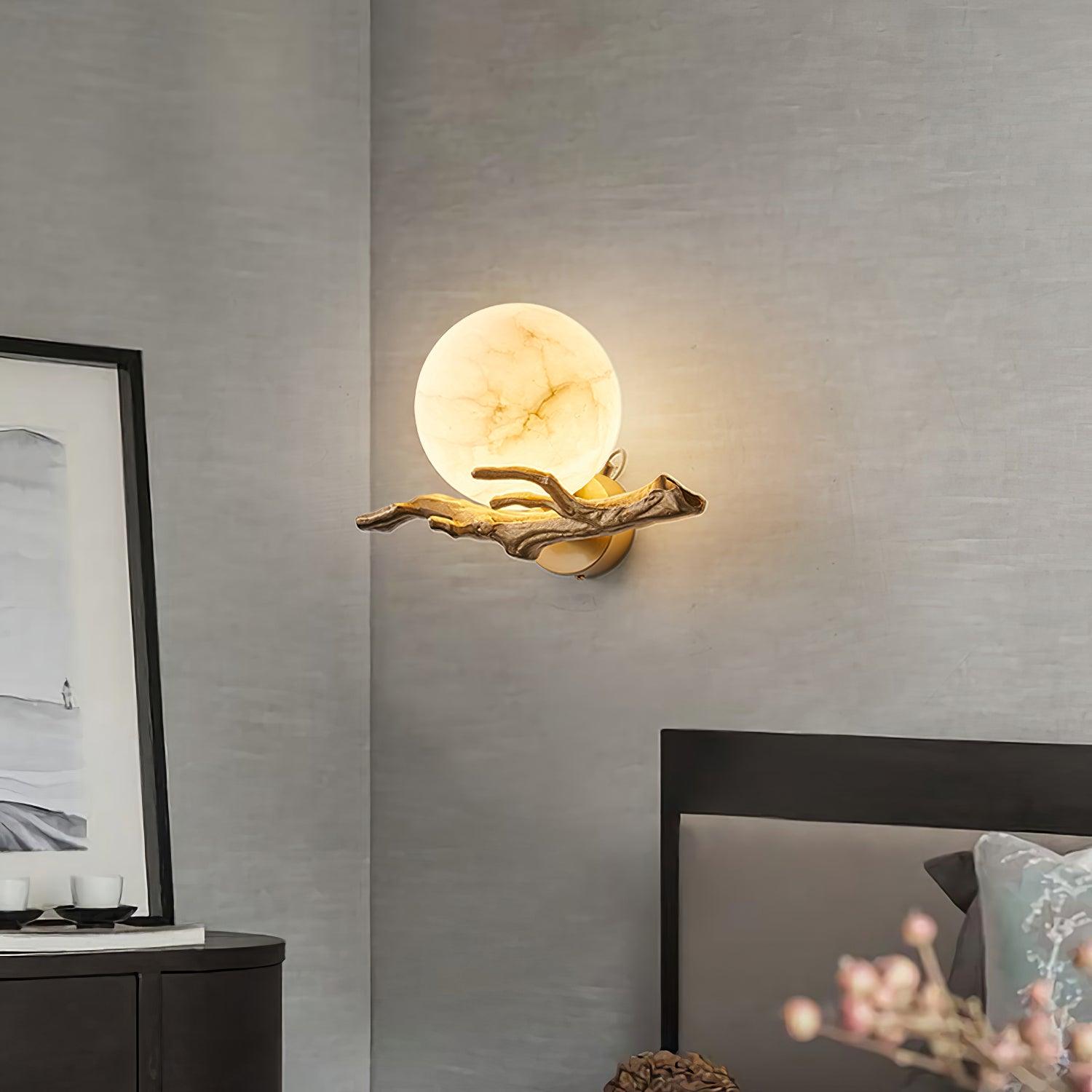 Erixa Retro Twigs Brass Marble Wall Lamp-Neutral Decor