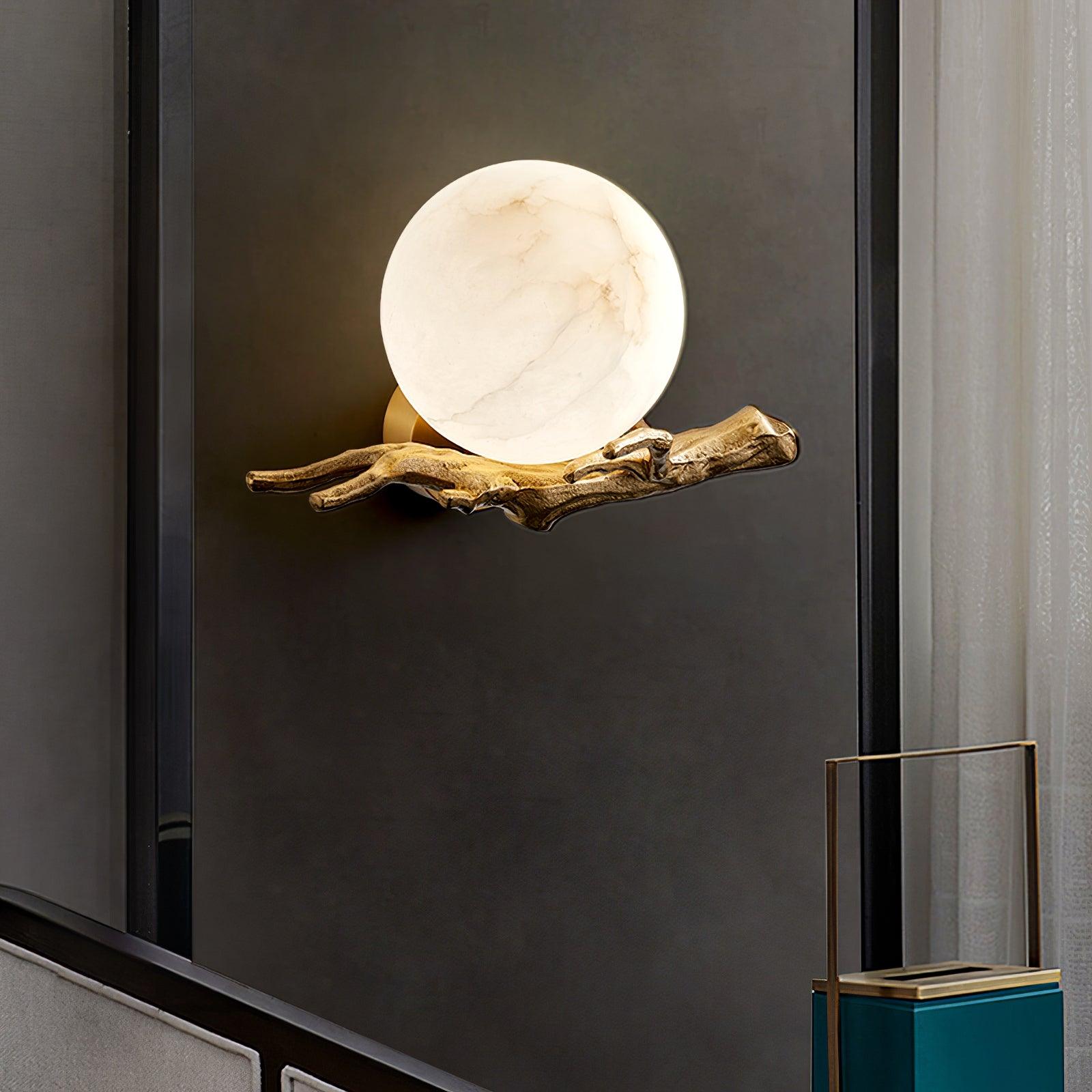 Erixa Retro Twigs Brass Marble Wall Lamp-Neutral Decor