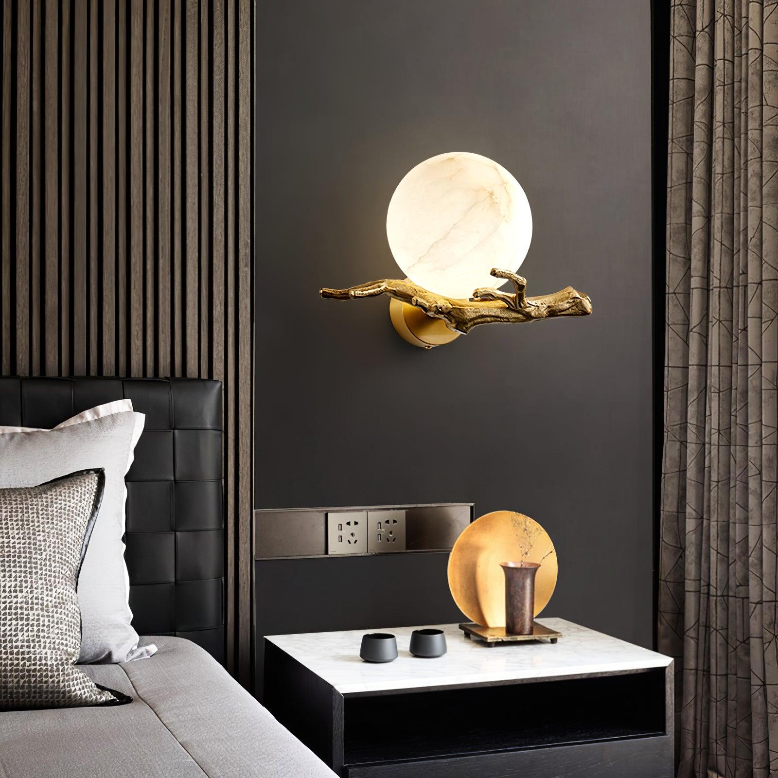 Erixa Retro Twigs Brass Marble Wall Lamp-Neutral Decor