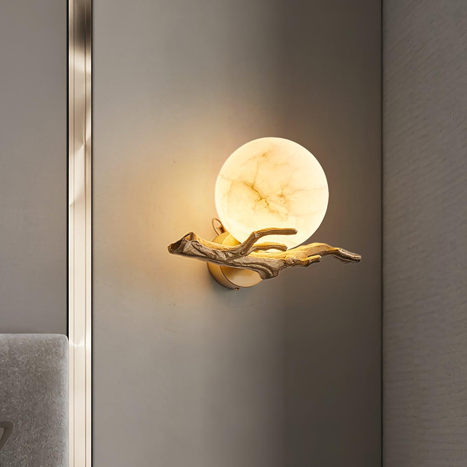 Erixa Retro Twigs Brass Marble Wall Lamp-Neutral Decor