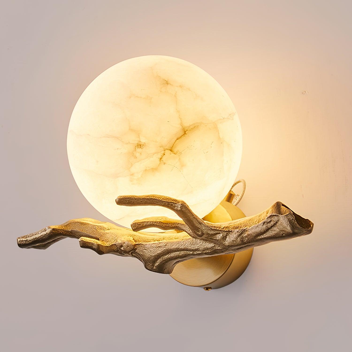 Erixa Retro Twigs Brass Marble Wall Lamp-Neutral Decor