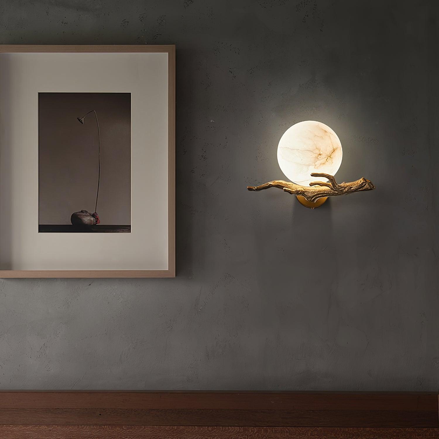 Erixa Retro Twigs Brass Marble Wall Lamp-Neutral Decor