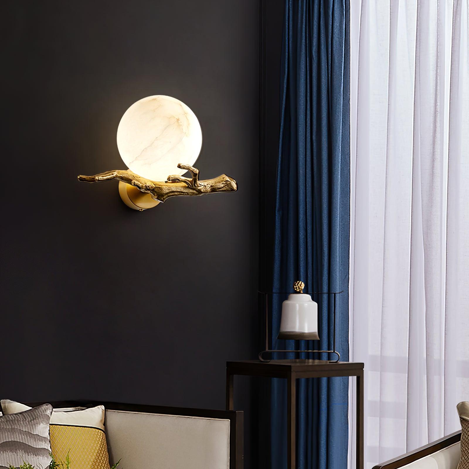 Erixa Retro Twigs Brass Marble Wall Lamp-Neutral Decor