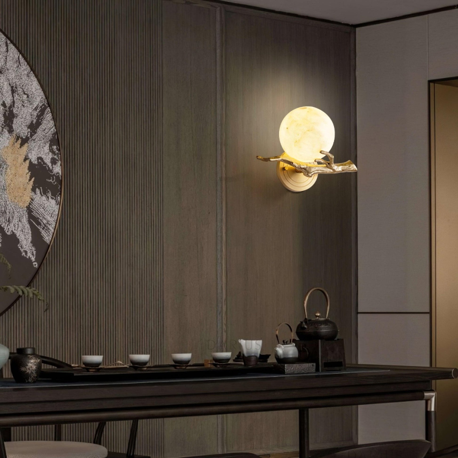 Erixa Retro Twigs Brass Marble Wall Lamp-Neutral Decor
