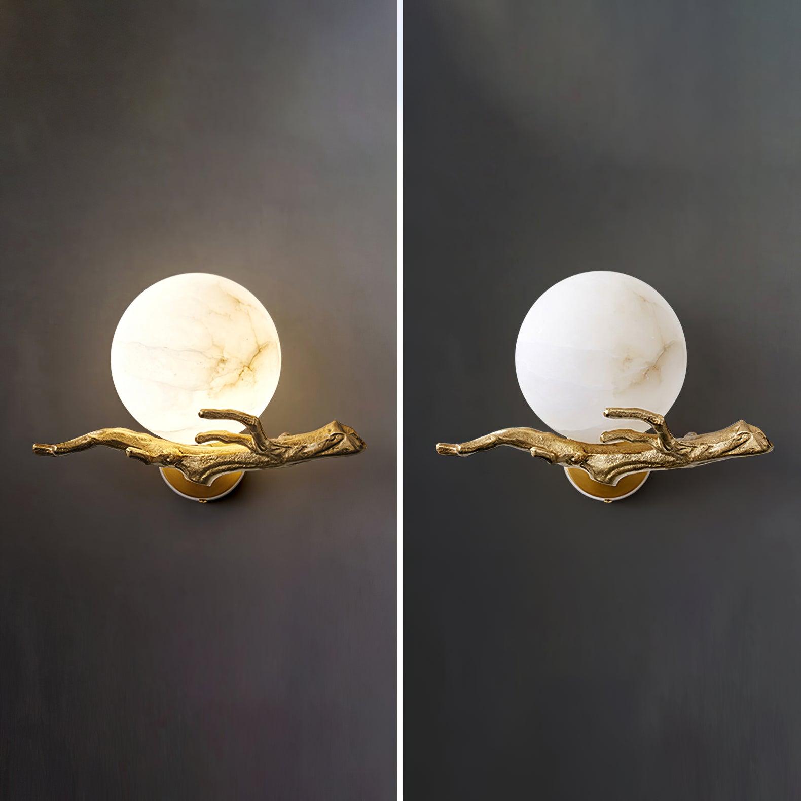 Erixa Retro Twigs Brass Marble Wall Lamp-Neutral Decor