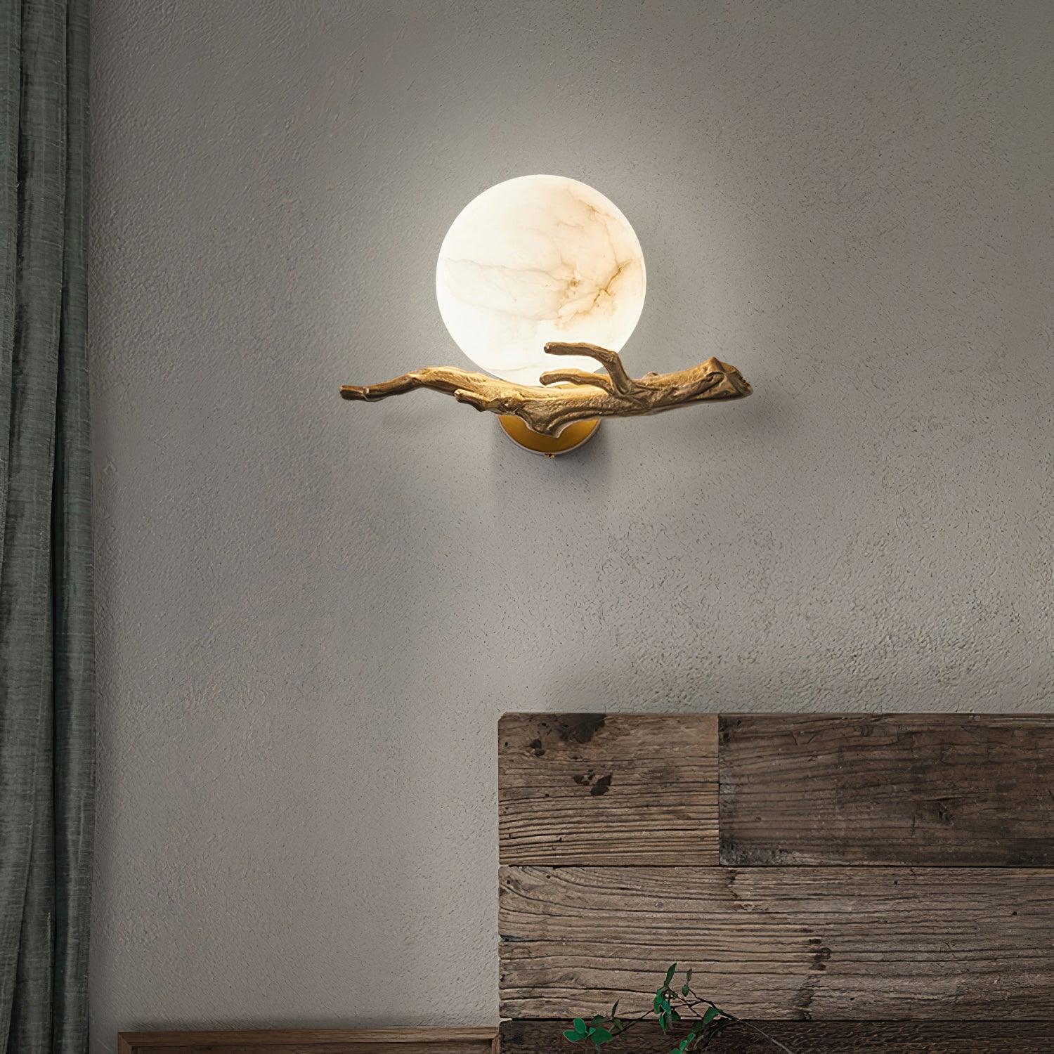 Erixa Retro Twigs Brass Marble Wall Lamp-Neutral Decor
