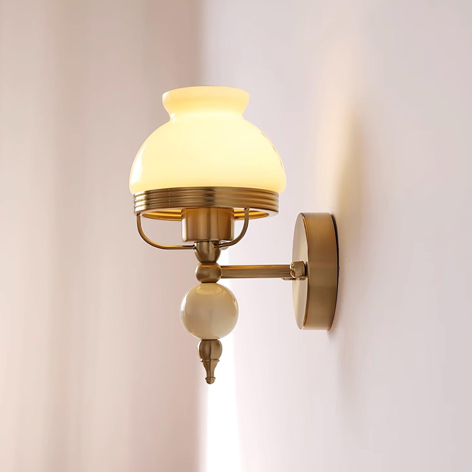 Evia Wall Lamp Glass and Light for Bedroom or Hallway Retro-Neutral Decor