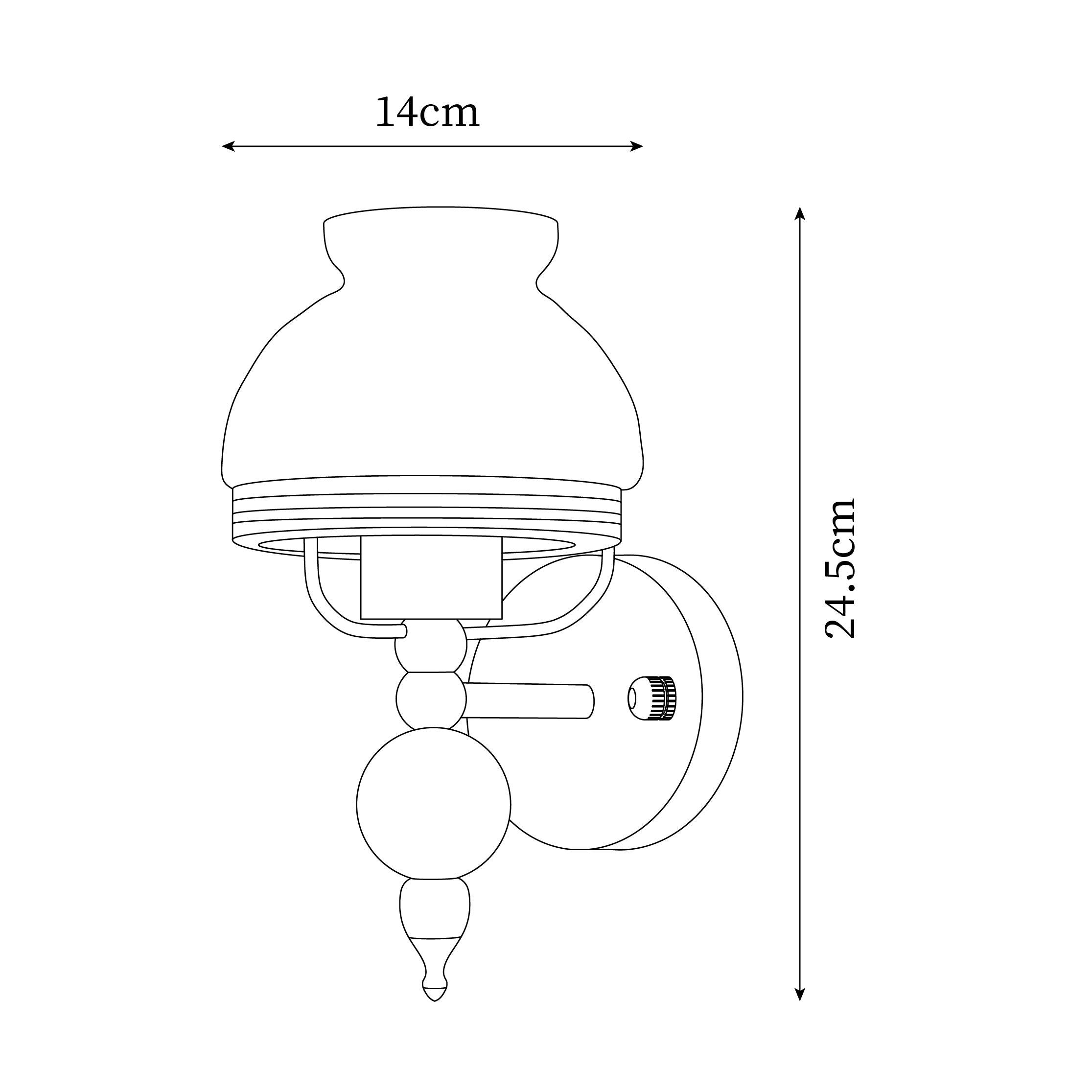 Evia Wall Lamp Glass and Light for Bedroom or Hallway Retro-Neutral Decor