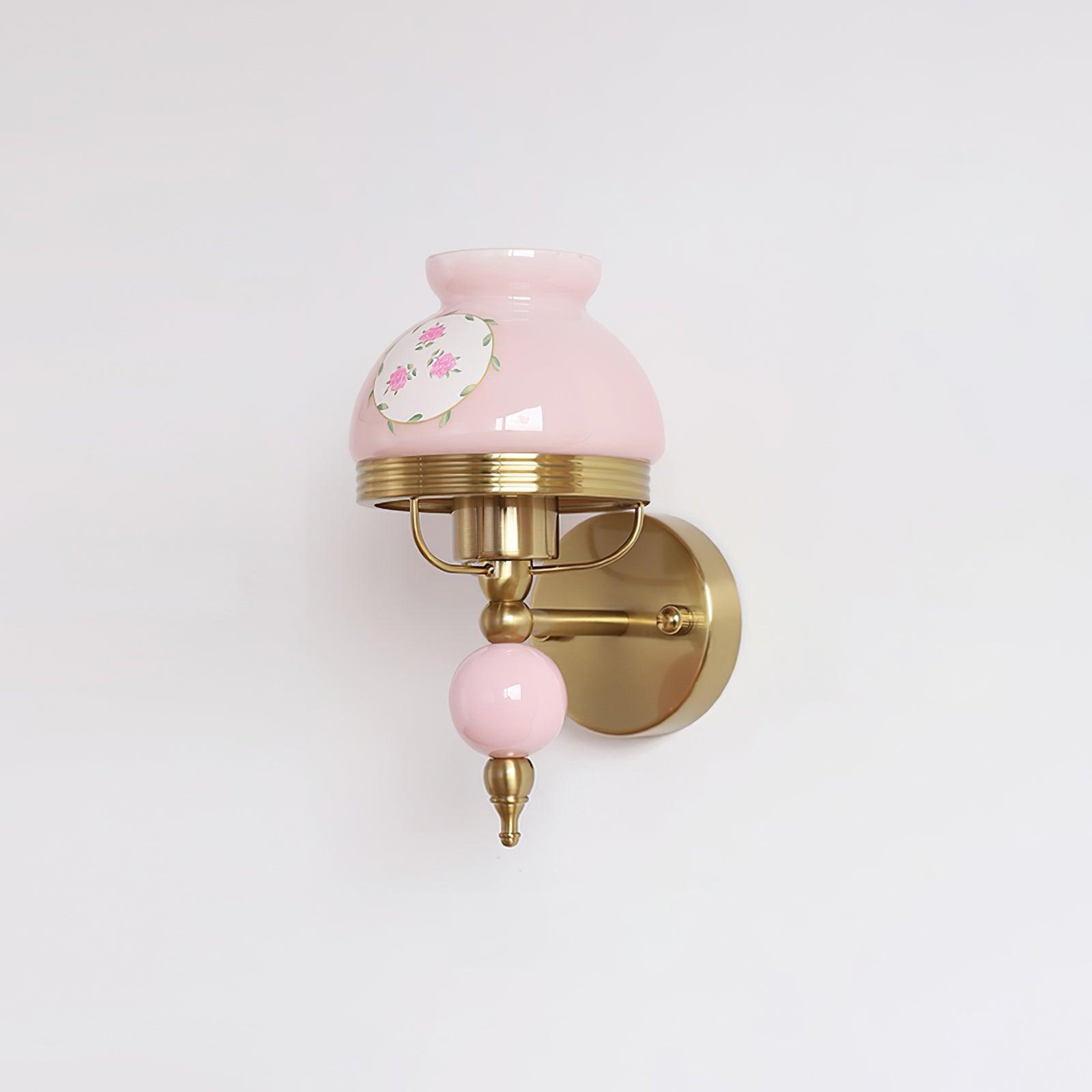 Wall Lamp Glass and Metal Light for Bedroom or Hallway Retro