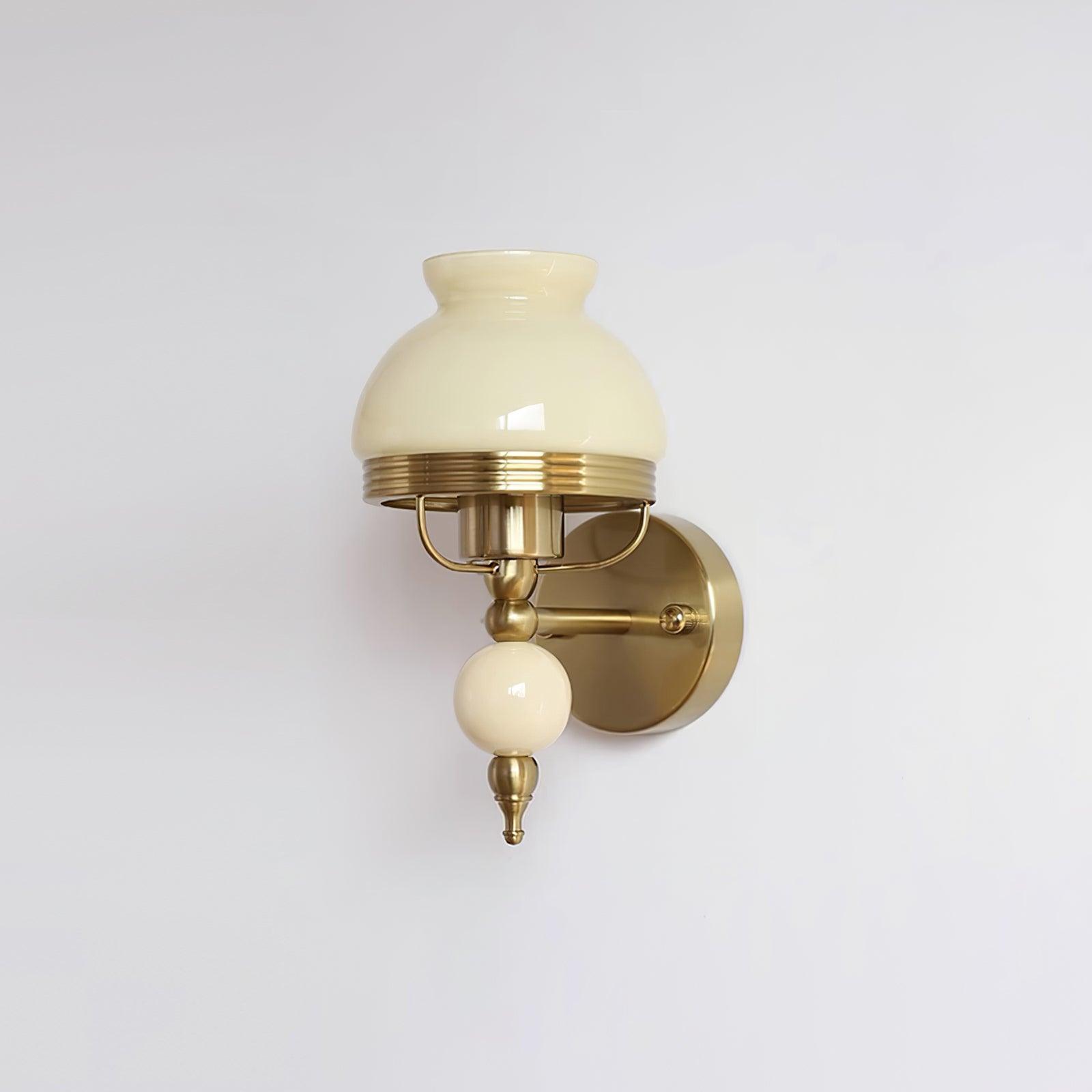 Wall Lamp Glass and Metal Light for Bedroom or Hallway Retro