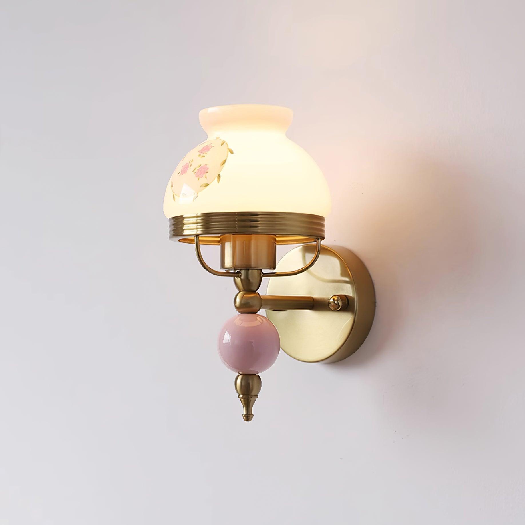 Evia Wall Lamp Glass and Light for Bedroom or Hallway Retro-Neutral Decor