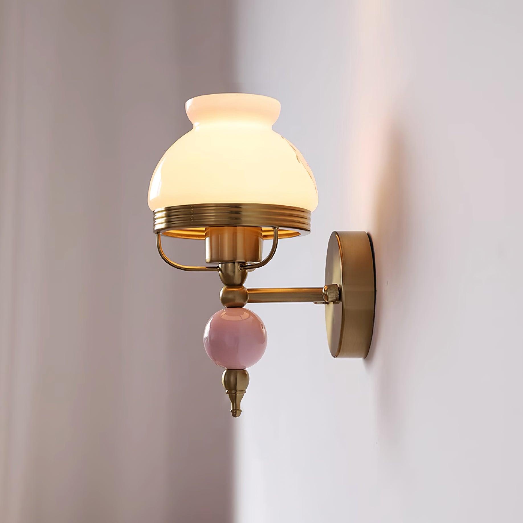 Evia Wall Lamp Glass and Light for Bedroom or Hallway Retro-Neutral Decor