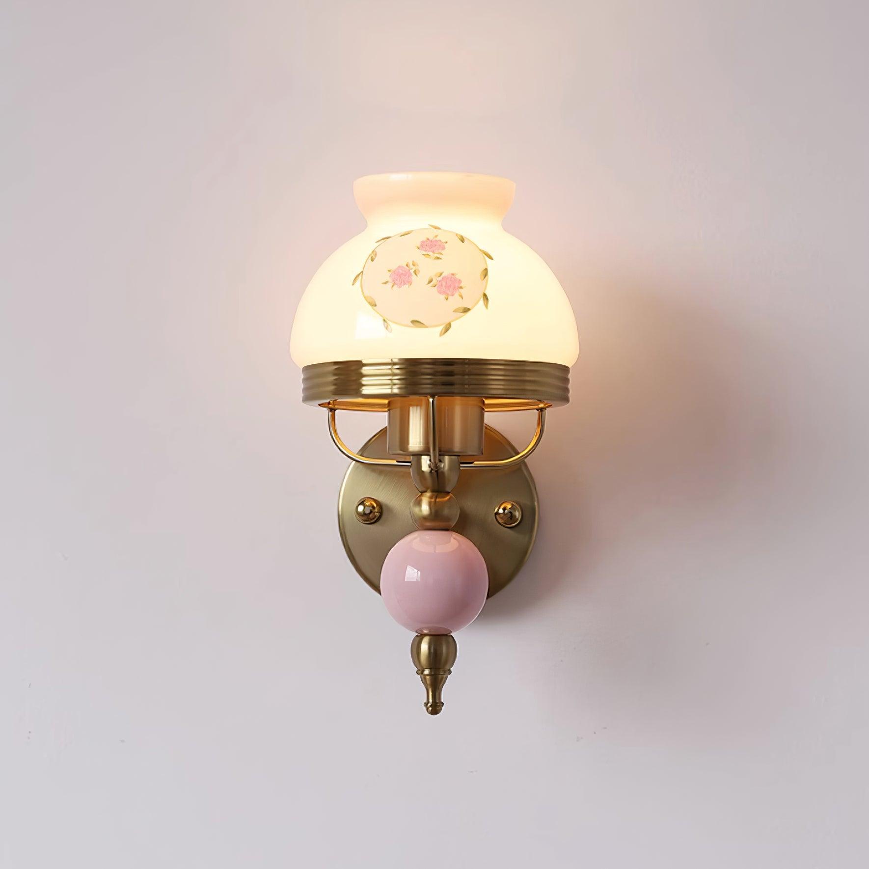 Evia Wall Lamp Glass and Light for Bedroom or Hallway Retro-Neutral Decor