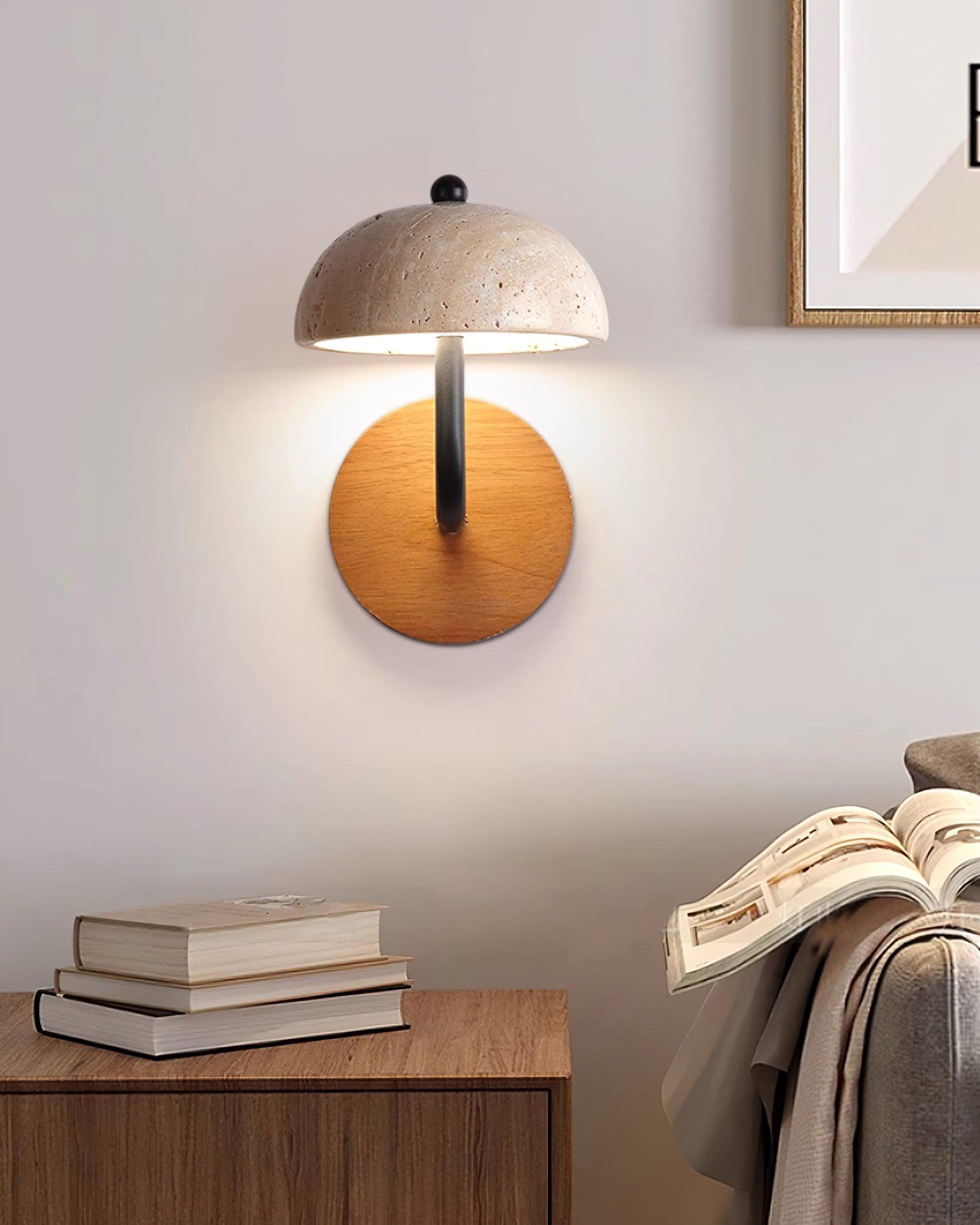 Solaro  Wall Light  Travertine  Half-dome   Shade