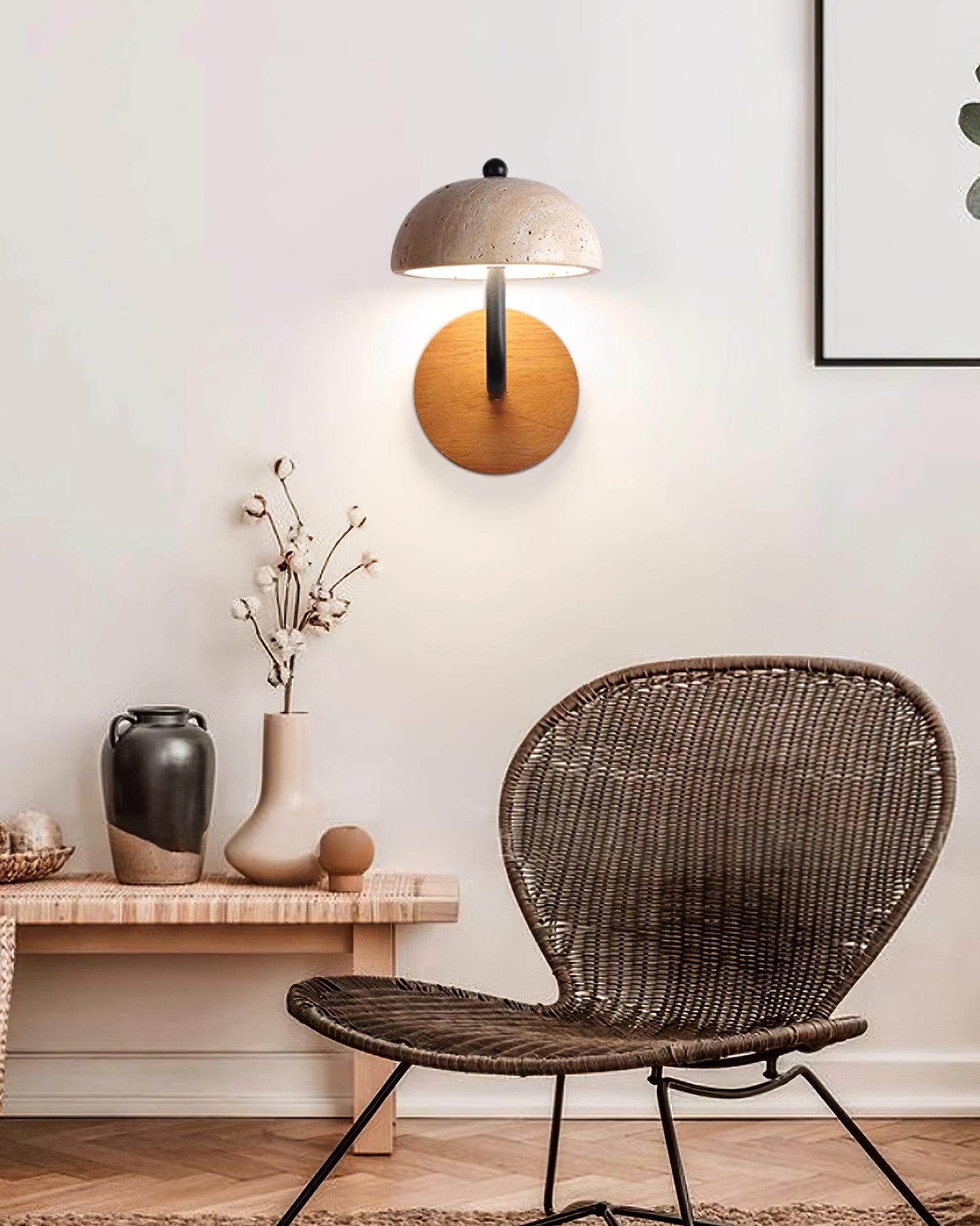 Solaro  Wall Light  Travertine  Half-dome   Shade