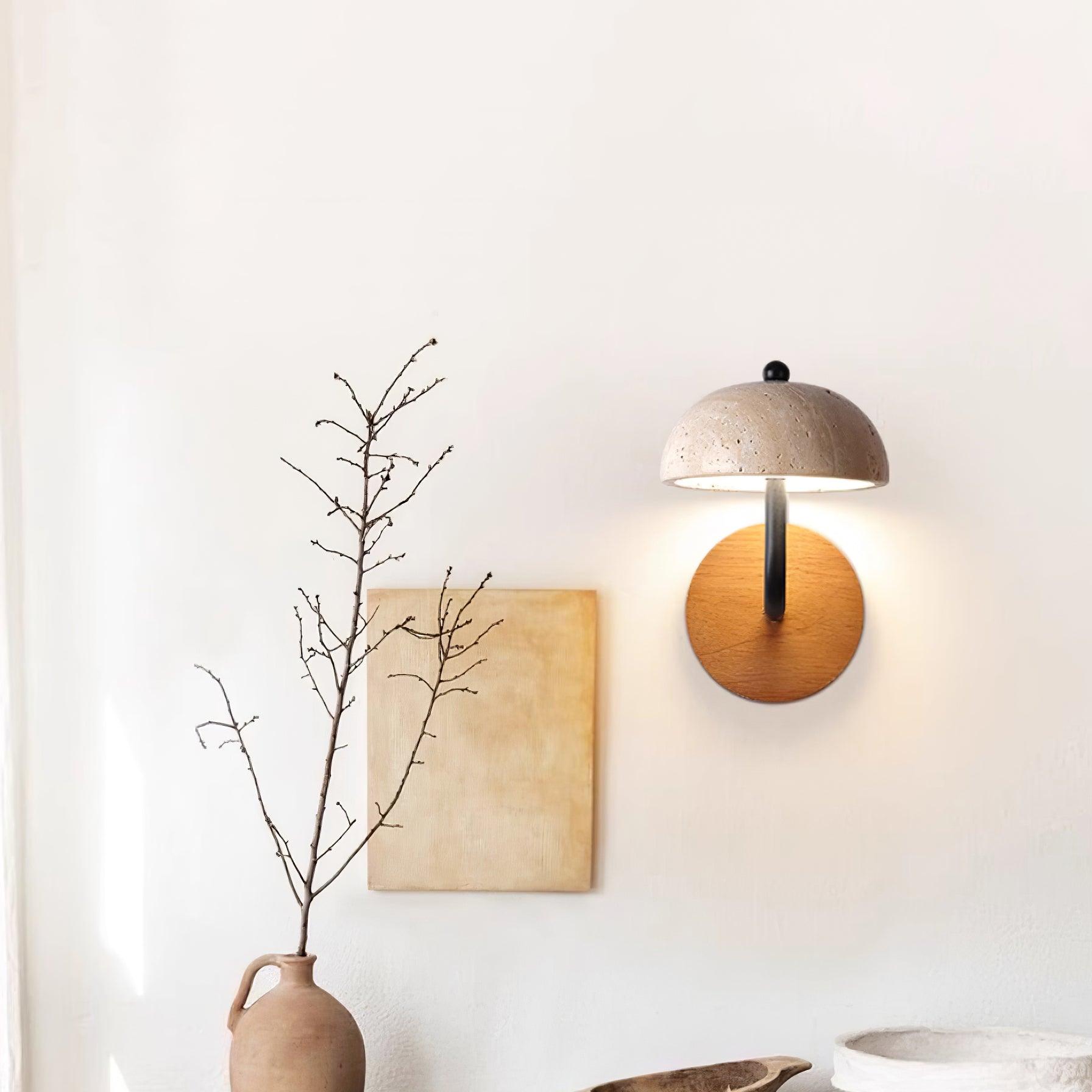 Solaro  Wall Light  Travertine  Half-dome   Shade