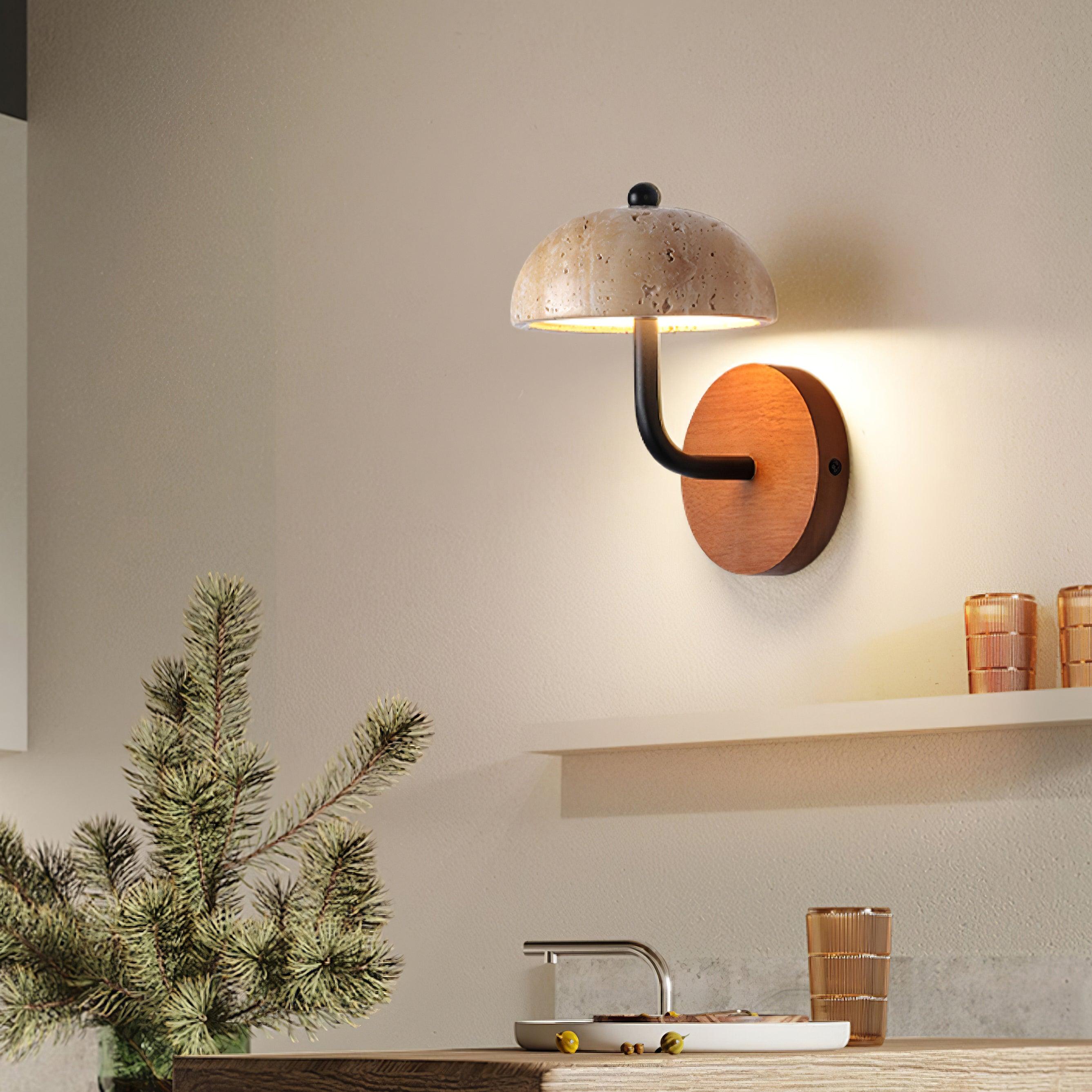 Solaro  Wall Light  Travertine  Half-dome   Shade