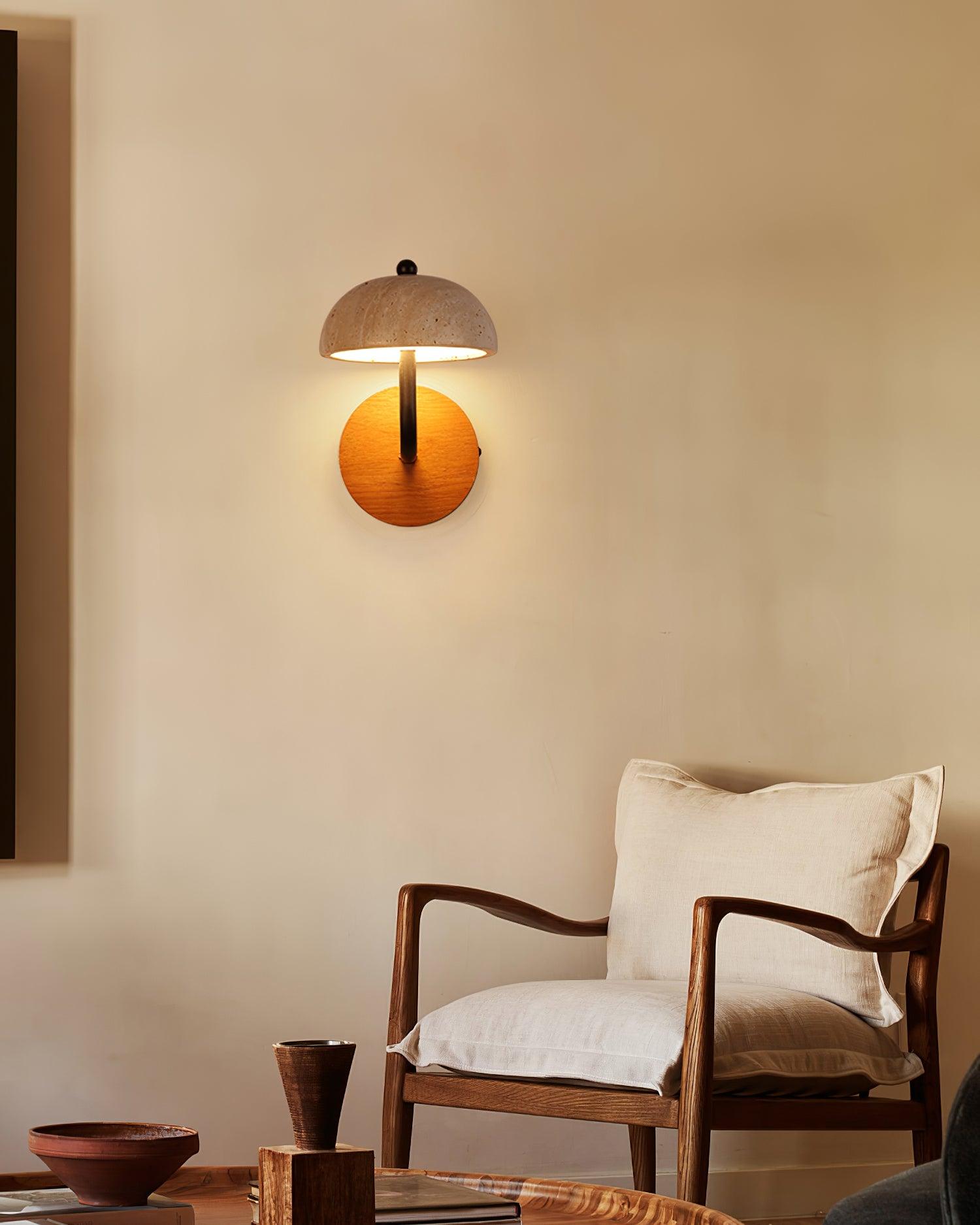 Solaro  Wall Light  Travertine  Half-dome   Shade