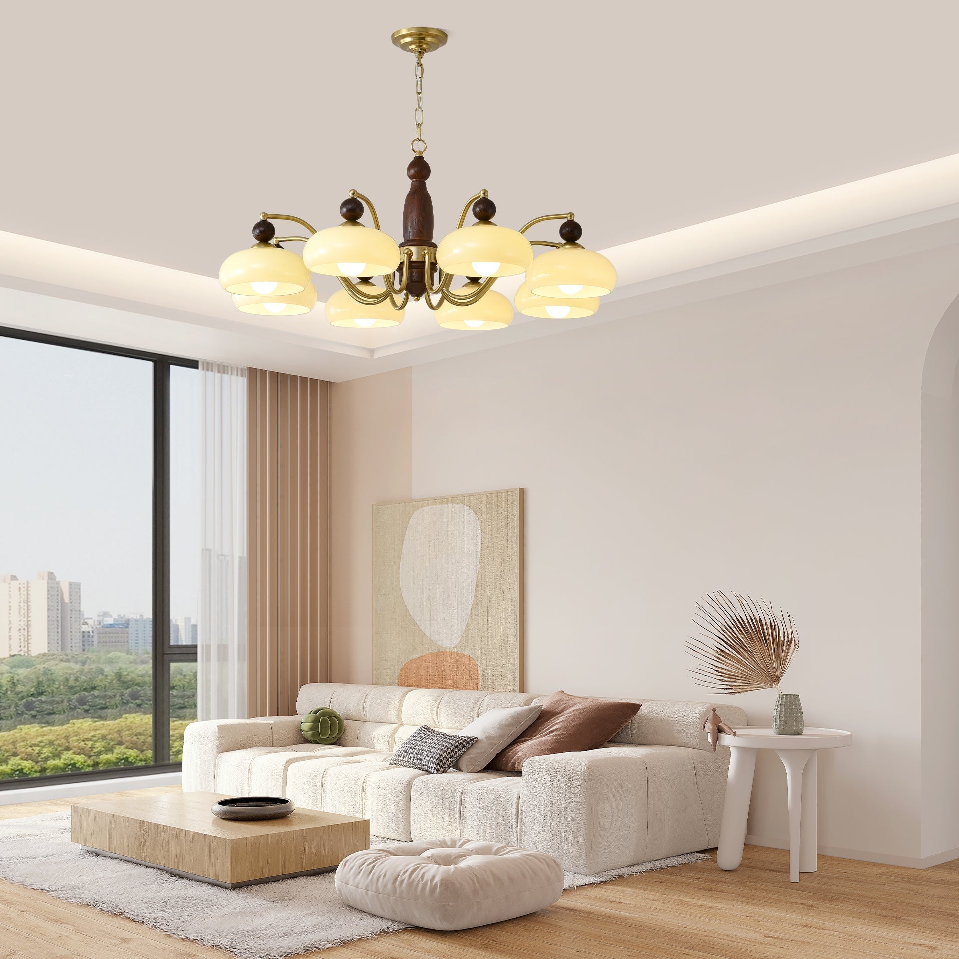 Aurora Chandelier Revival Crown Rustic-Neutral Decor