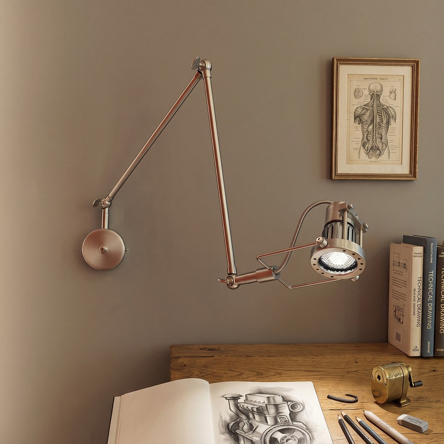 Close-up of the GU10 socket on the Reznor wall sconce.