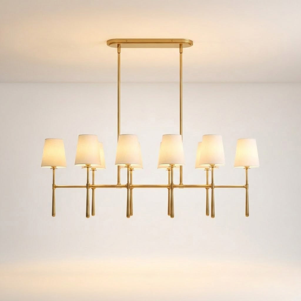 The included suspension rods and ceiling canopy for the Rhodes chandelier.