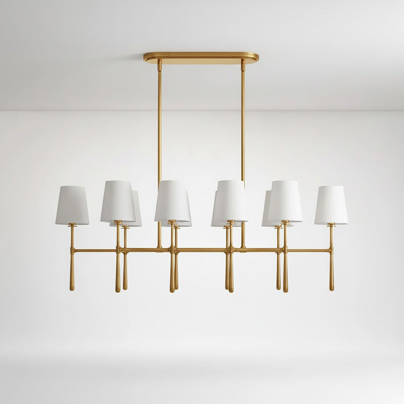 Lifestyle image of the Rhodes chandelier in a contemporary living space.