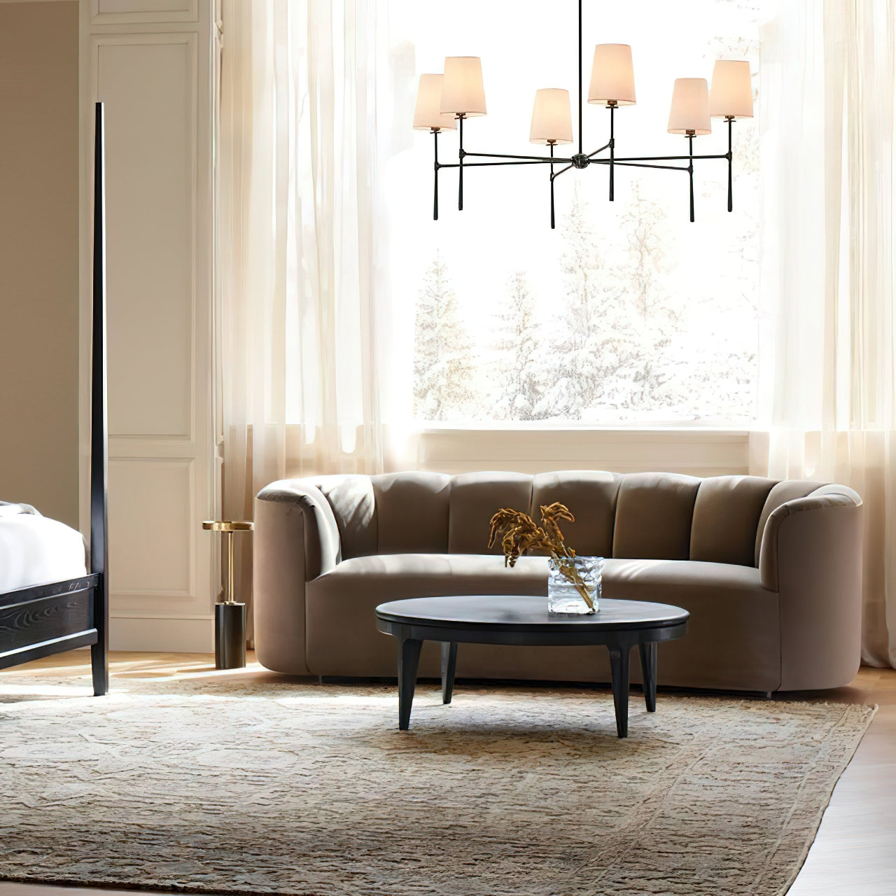 Aroa Round Chandelier-Neutral Decor