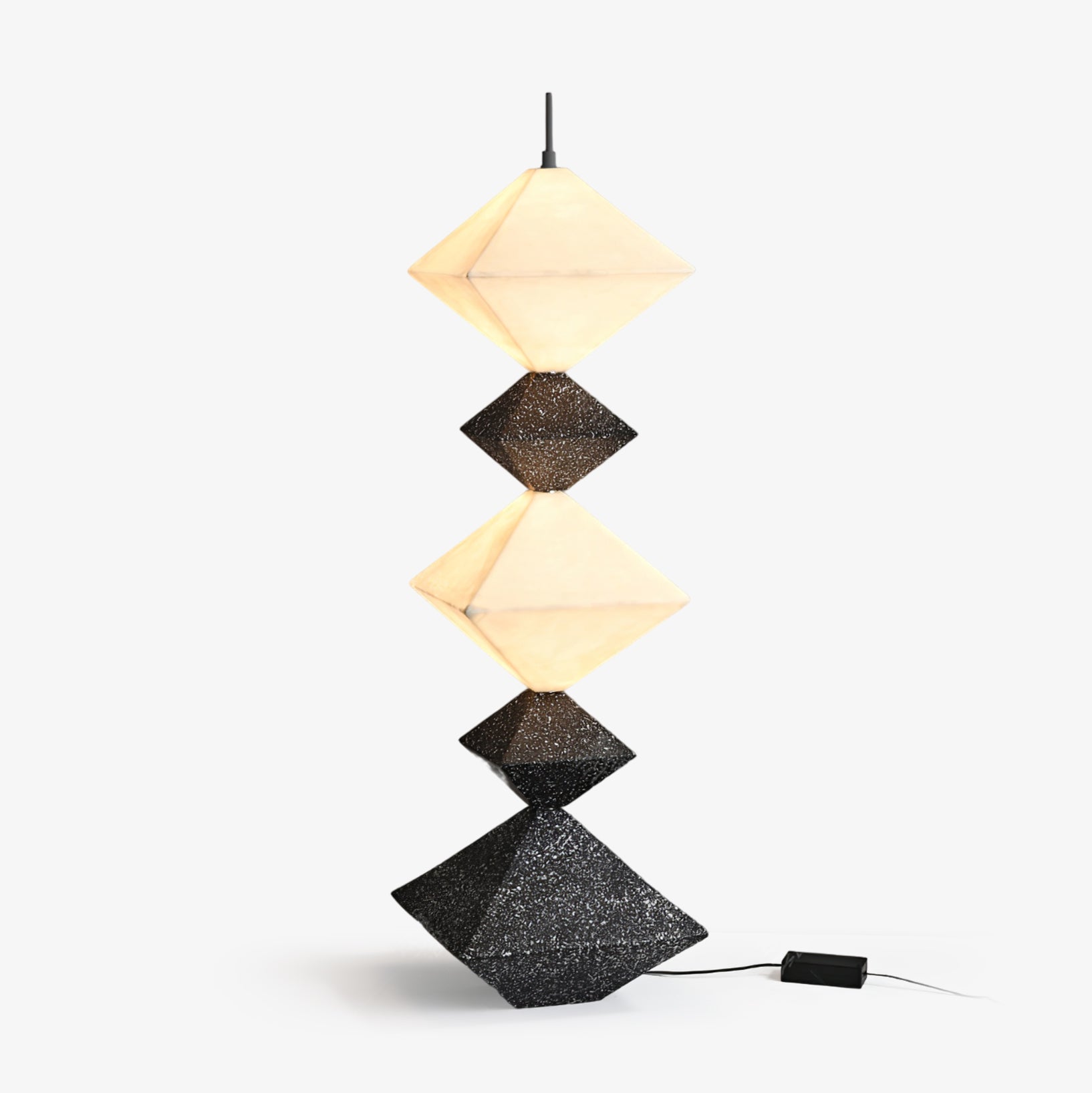 GeoGlow Rhombus Cube Floor Lamp-Neutral Decor