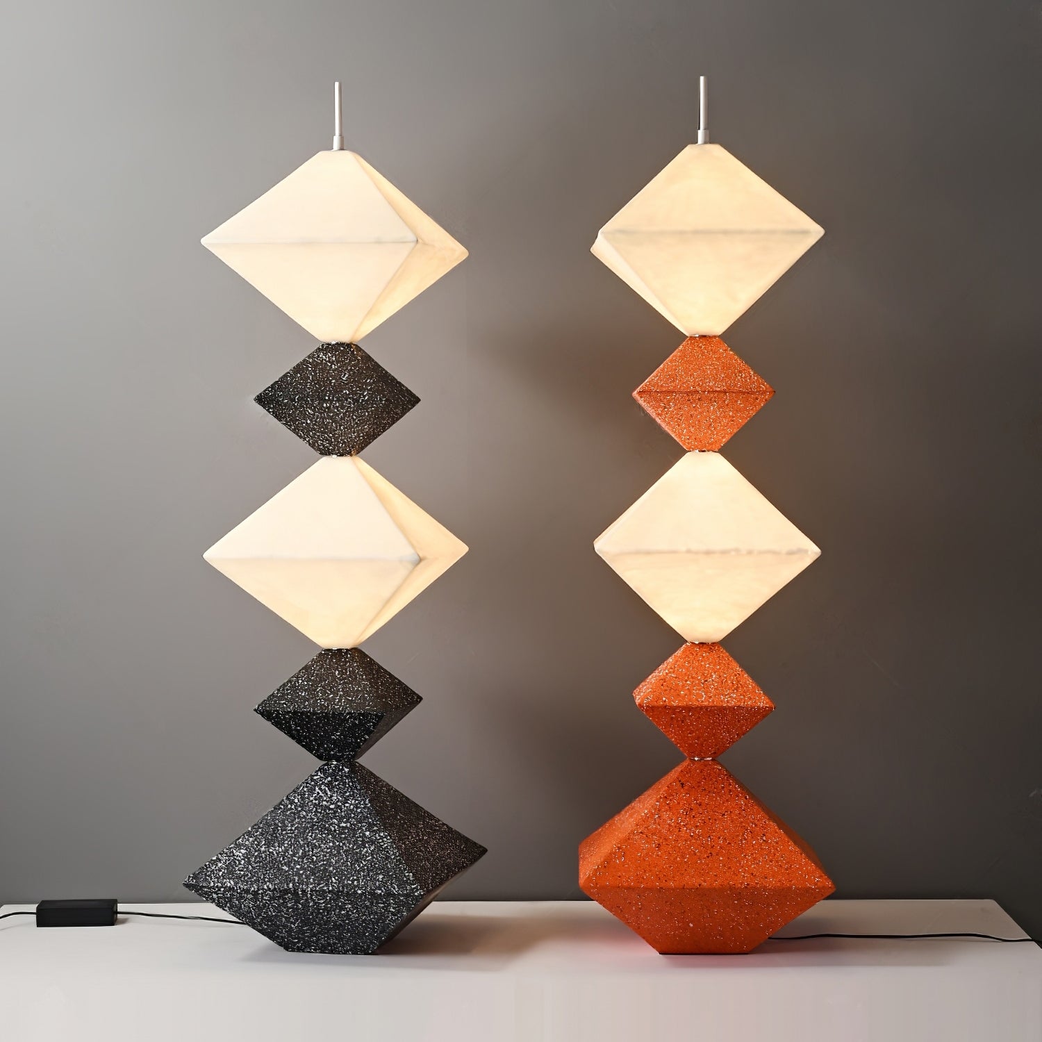 GeoGlow Rhombus Cube Floor Lamp-Neutral Decor
