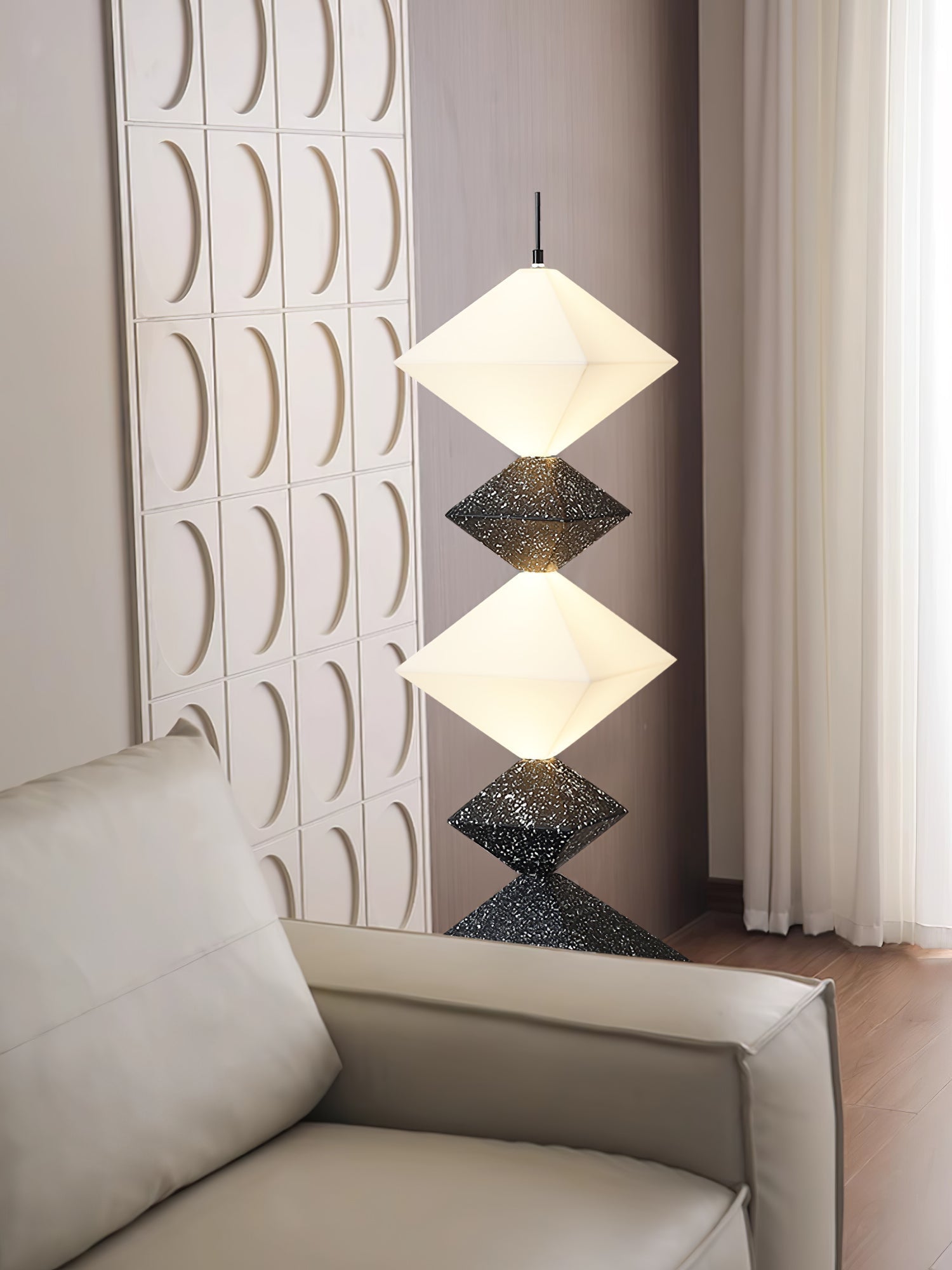 GeoGlow Rhombus Cube Floor Lamp-Neutral Decor