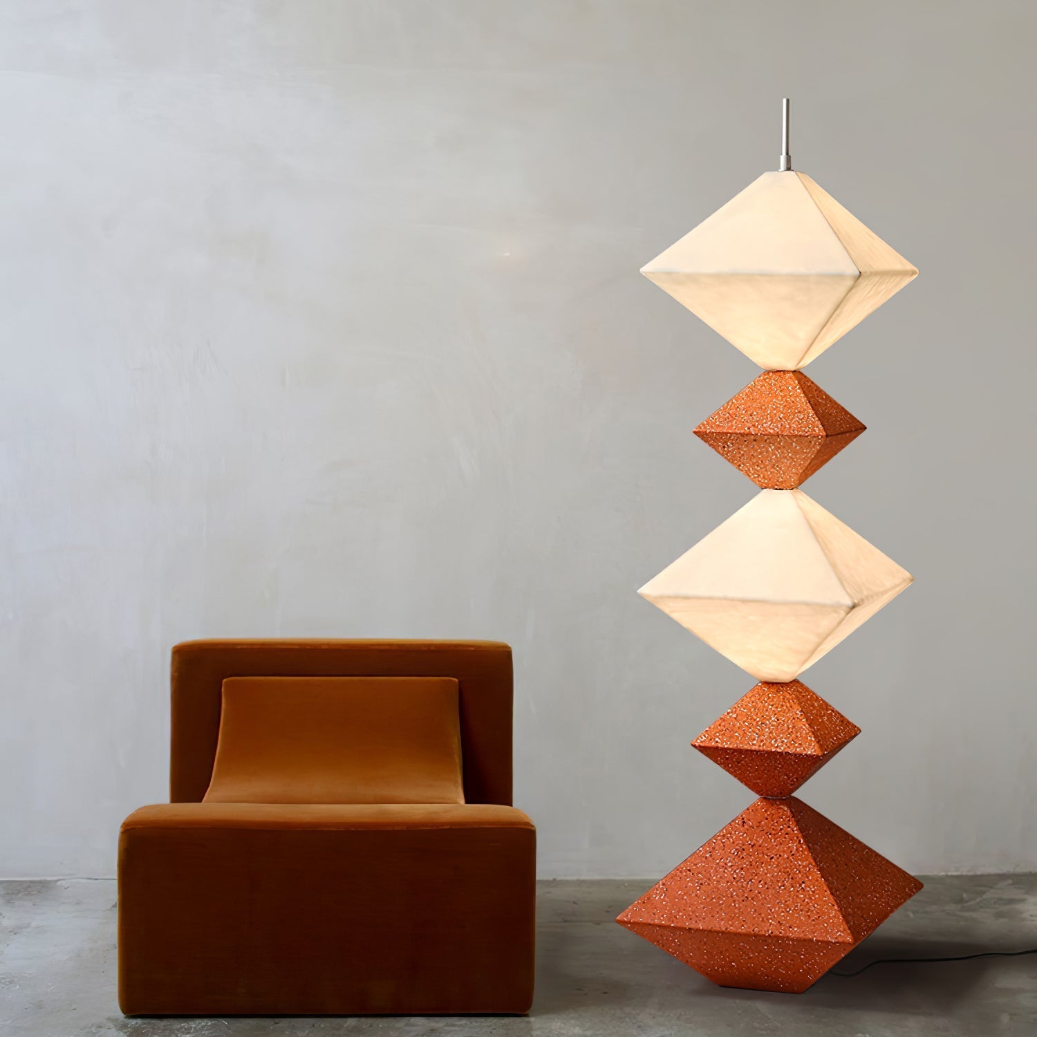GeoGlow Rhombus Cube Floor Lamp-Neutral Decor