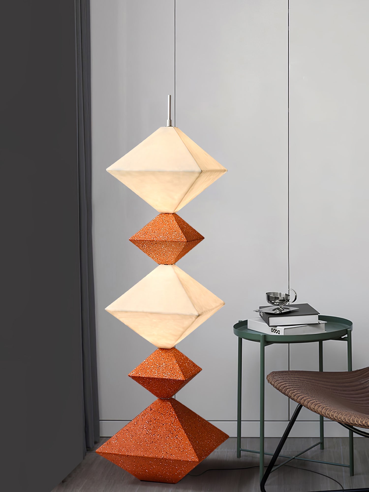 GeoGlow Rhombus Cube Floor Lamp-Neutral Decor