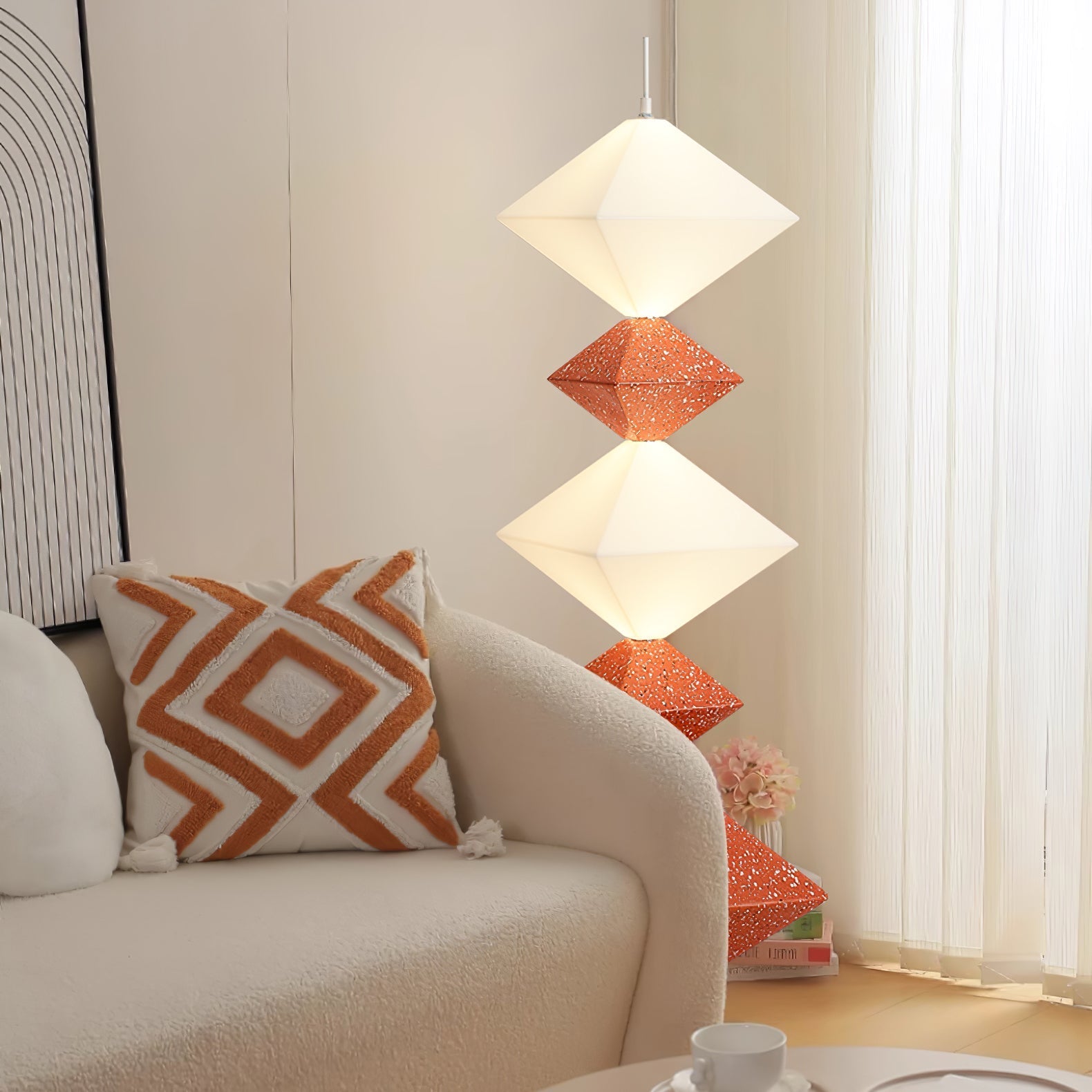 GeoGlow Rhombus Cube Floor Lamp-Neutral Decor