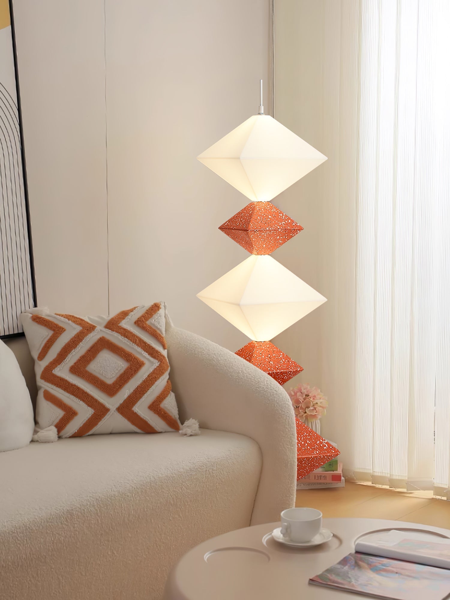 GeoGlow Rhombus Cube Floor Lamp-Neutral Decor