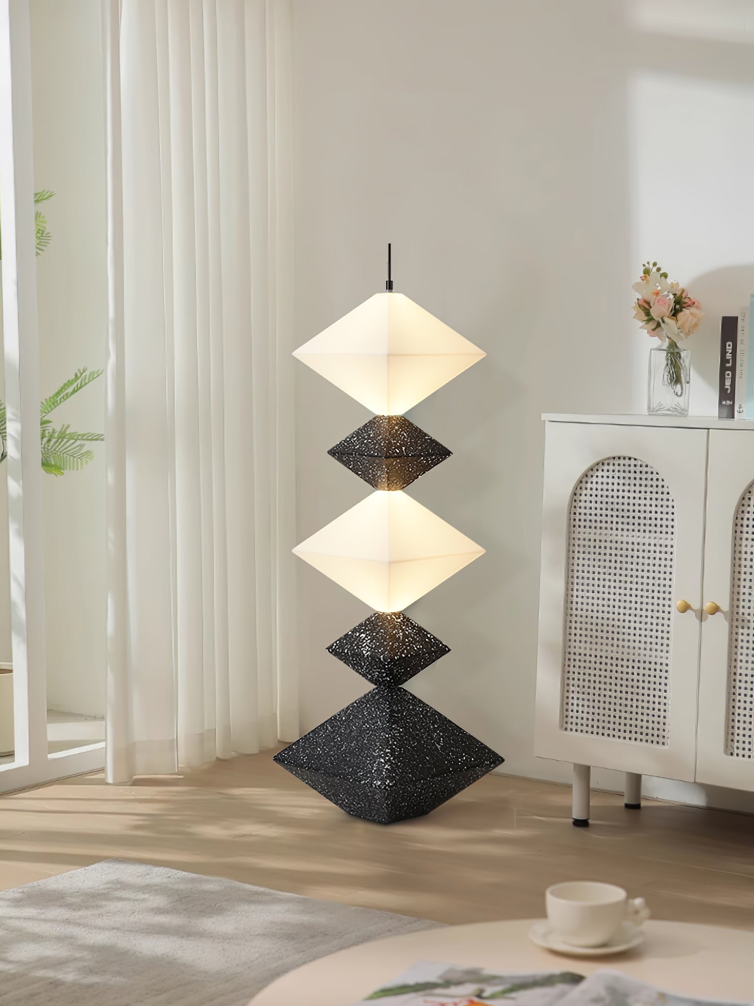 GeoGlow Rhombus Cube Floor Lamp-Neutral Decor
