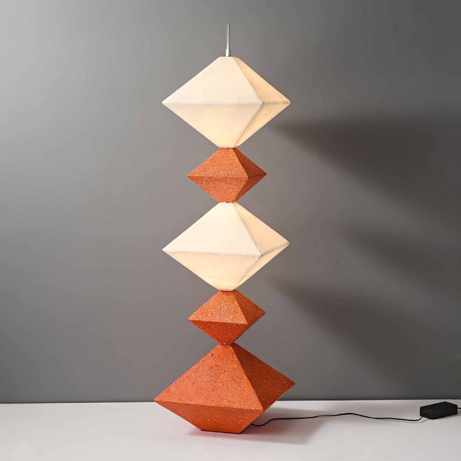 GeoGlow Rhombus Cube Floor Lamp-Neutral Decor