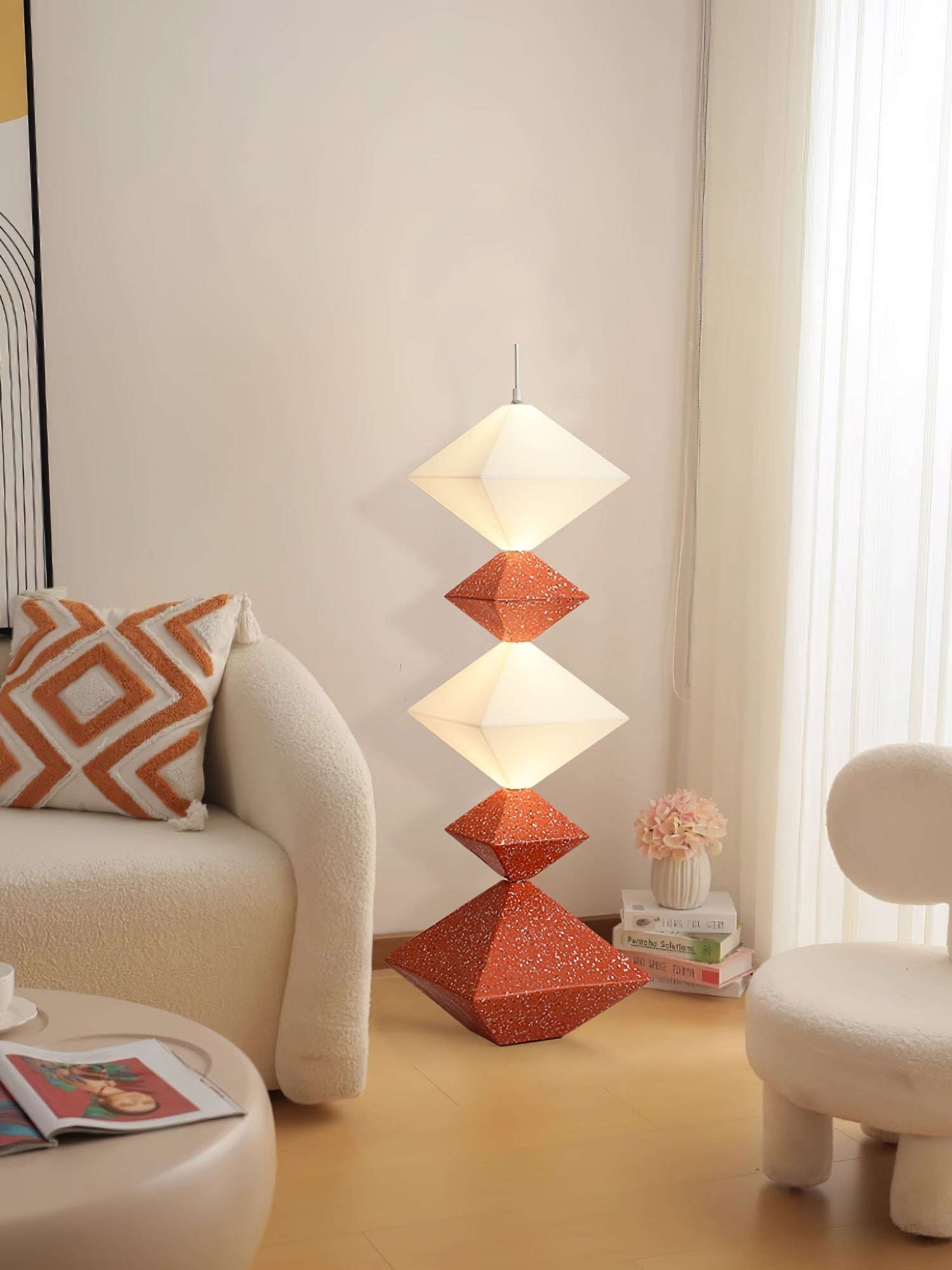GeoGlow Rhombus Cube Floor Lamp-Neutral Decor