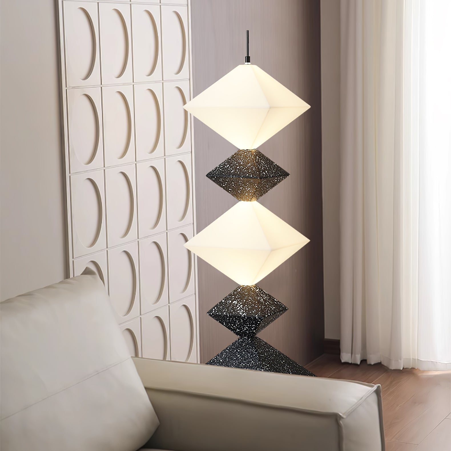 GeoGlow Rhombus Cube Floor Lamp-Neutral Decor