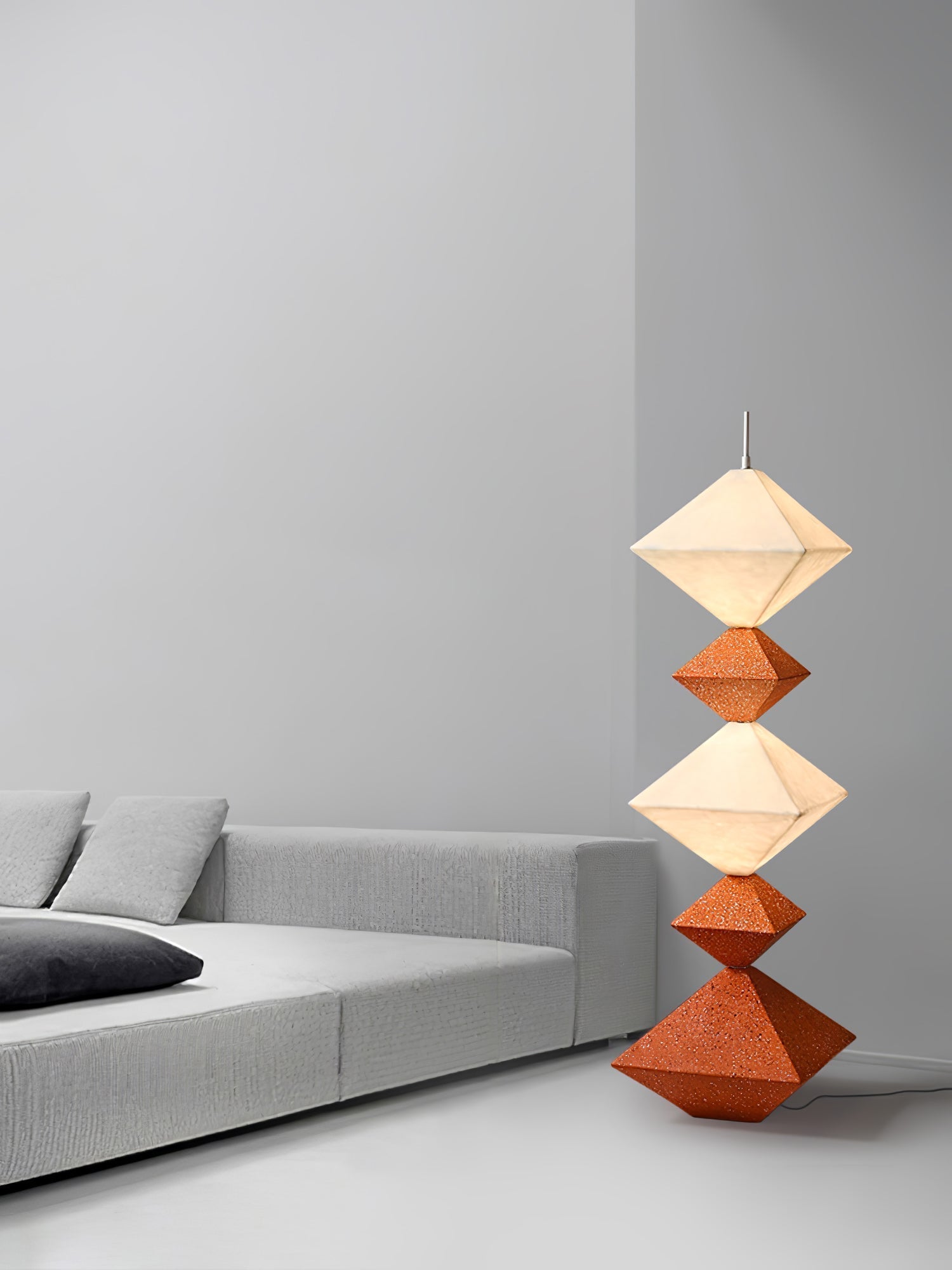 GeoGlow Rhombus Cube Floor Lamp-Neutral Decor