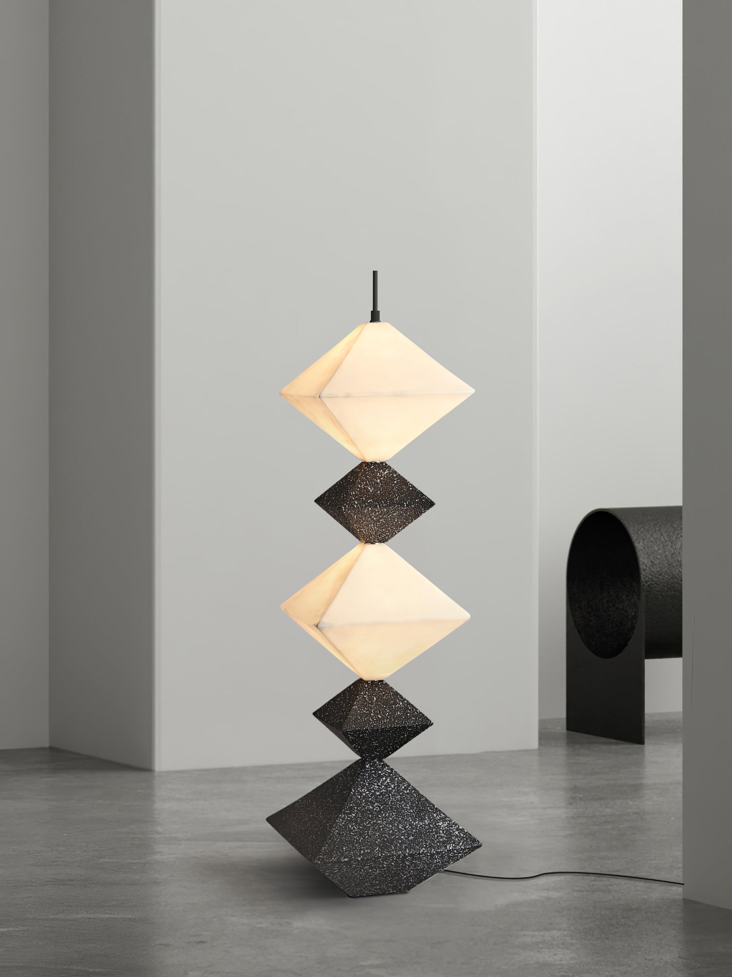 GeoGlow Rhombus Cube Floor Lamp-Neutral Decor