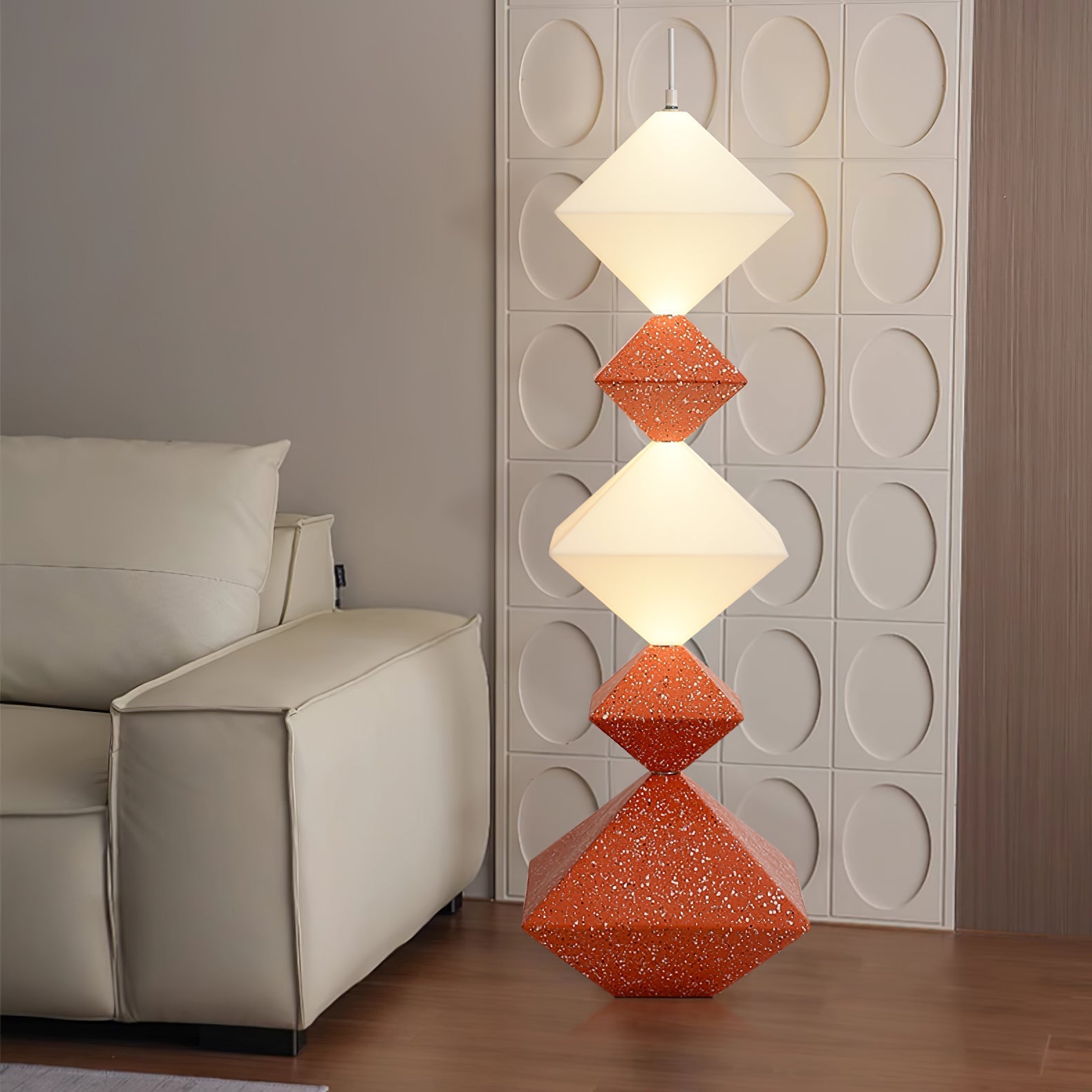 GeoGlow Rhombus Cube Floor Lamp-Neutral Decor